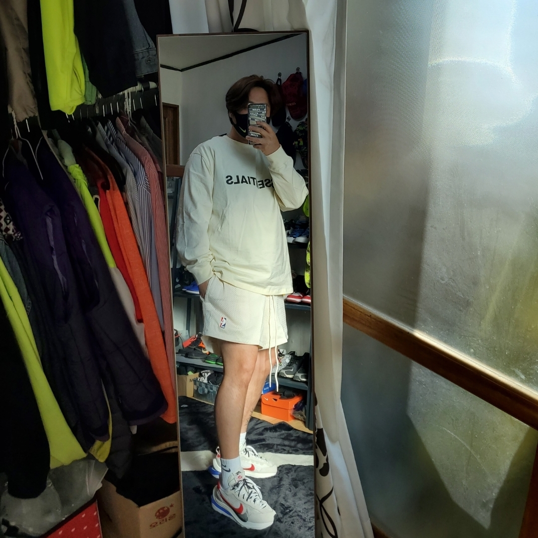 Nike x Sacai VaporWaffle Royal Fuchsia, Nike x Fear of God Basketball Shorts String 착용 스타일 - 2