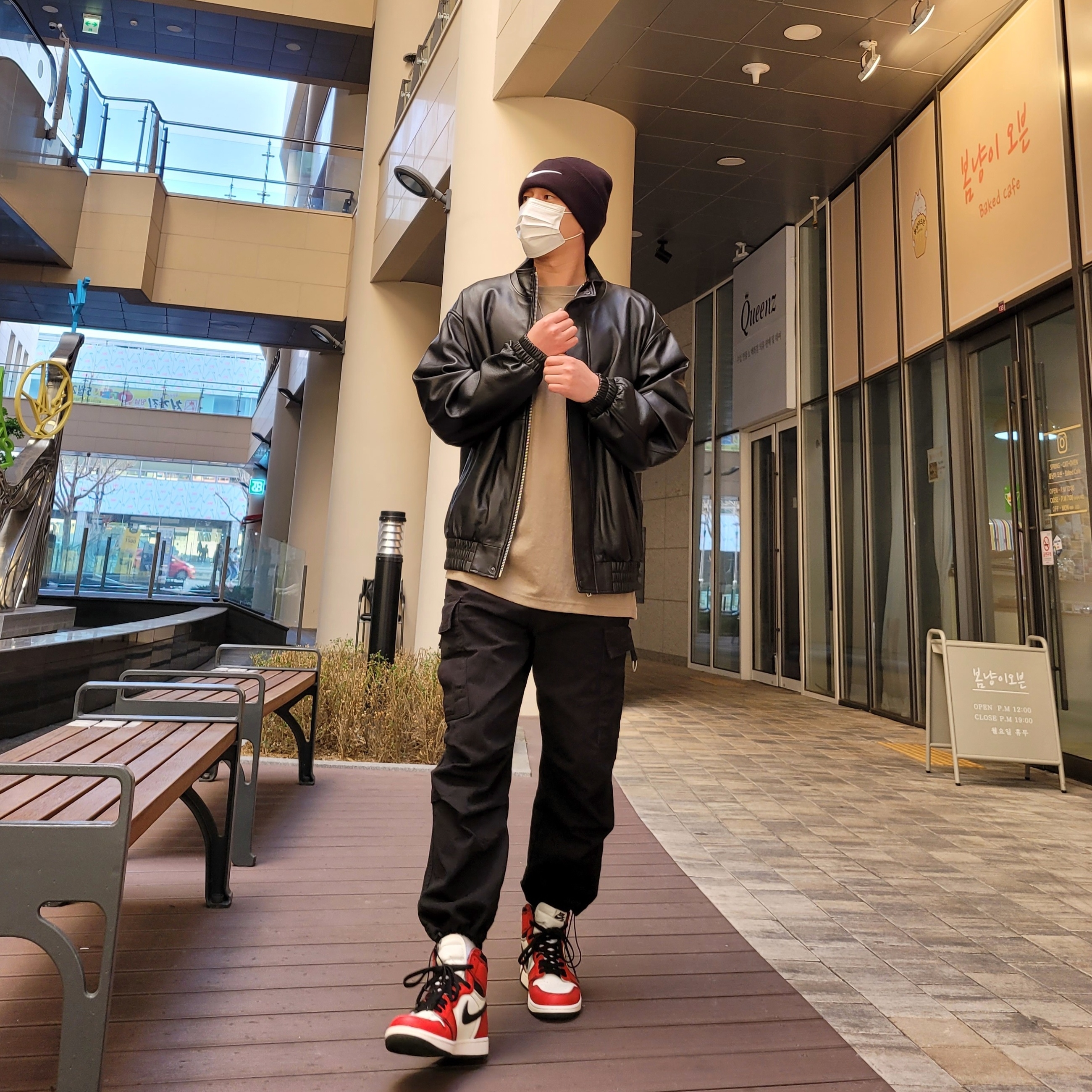 Jordan 1 Retro High OG Defiant SB LA to Chicago, Nike x Stussy Cuff Beanie 착용 스타일