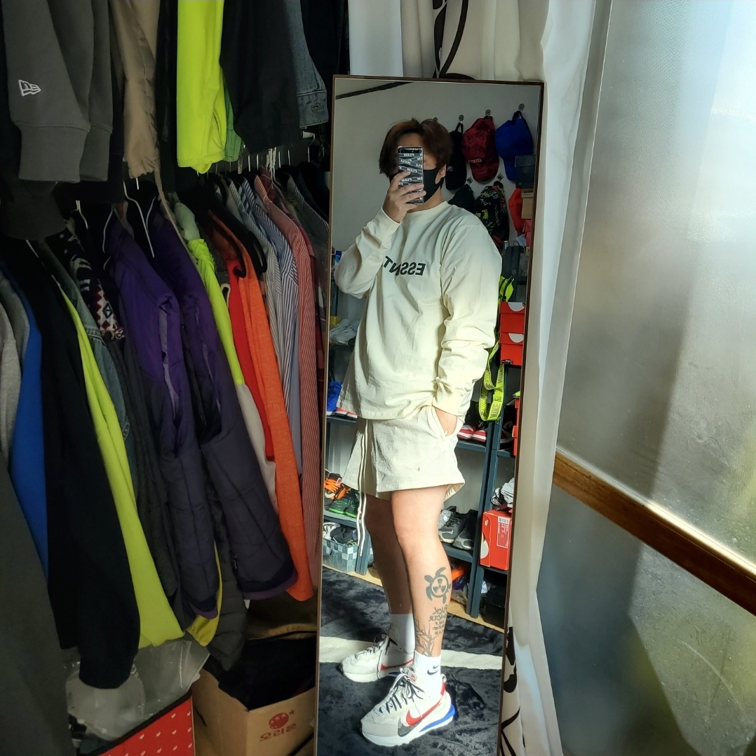 Nike x Sacai VaporWaffle Royal Fuchsia, Nike x Fear of God Basketball Shorts String 착용 스타일 - 3