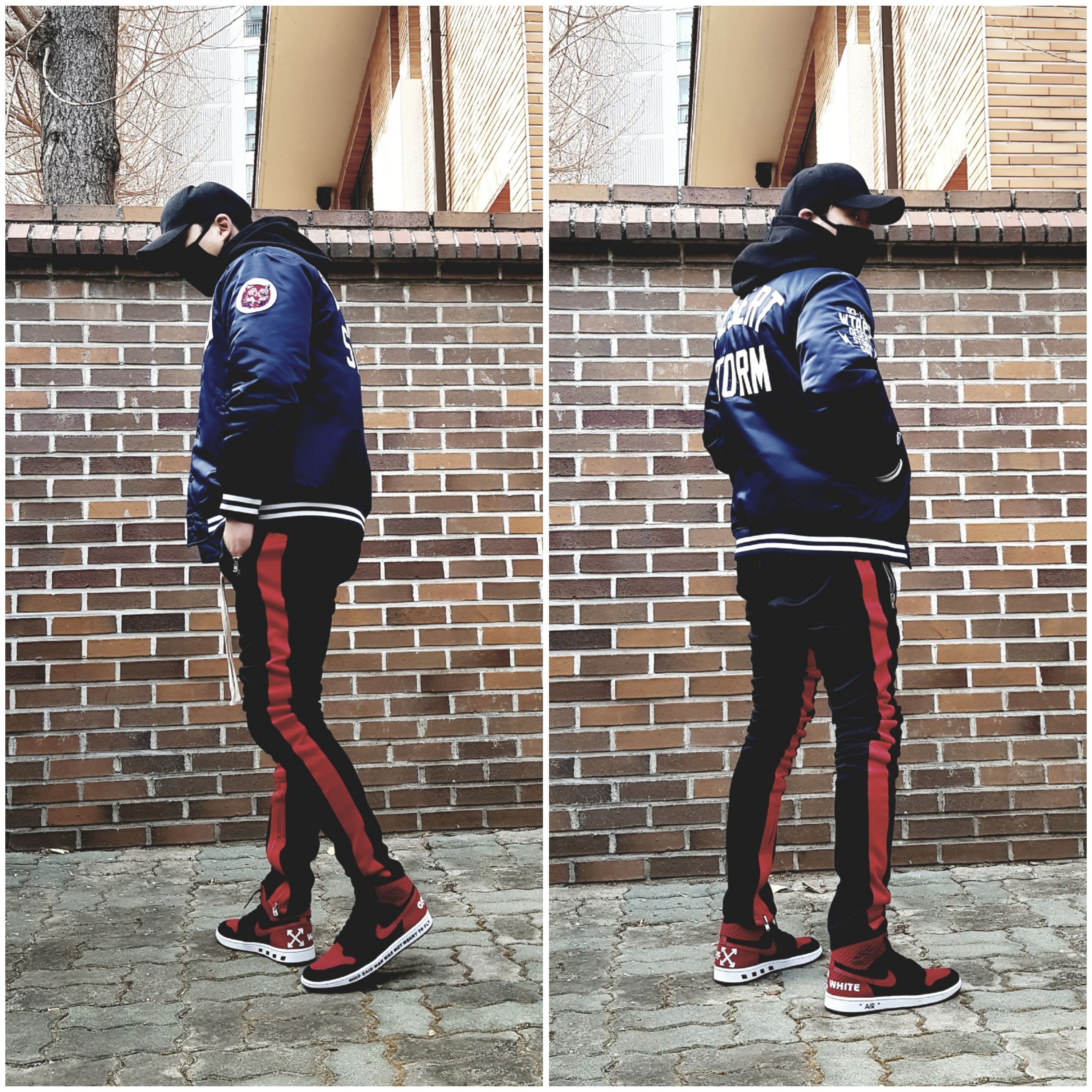 Jordan 1 Retro High Flyknit Bred 착용 스타일 - 1