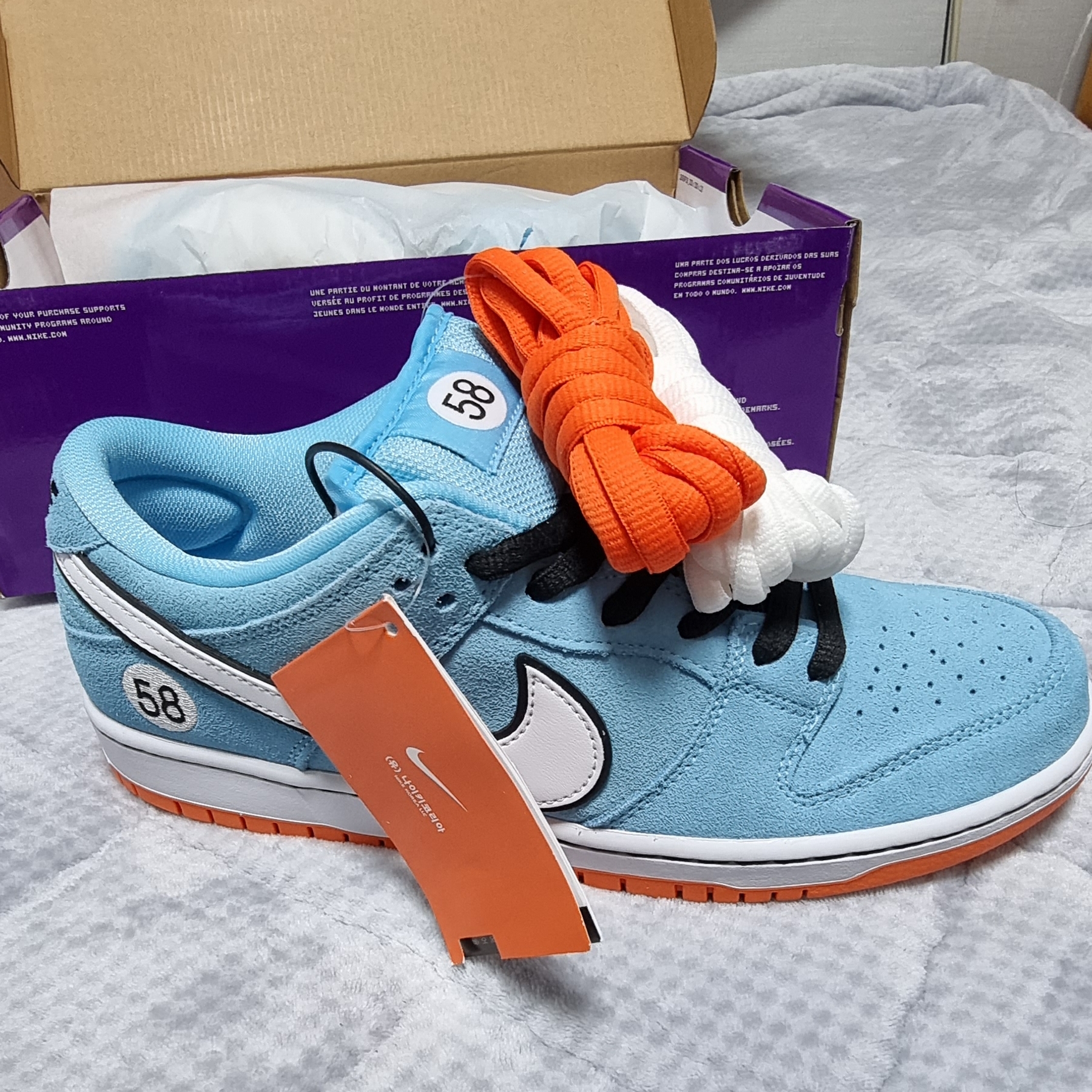 Nike SB Dunk Low Pro Blue Chill 착용 스타일 - 1