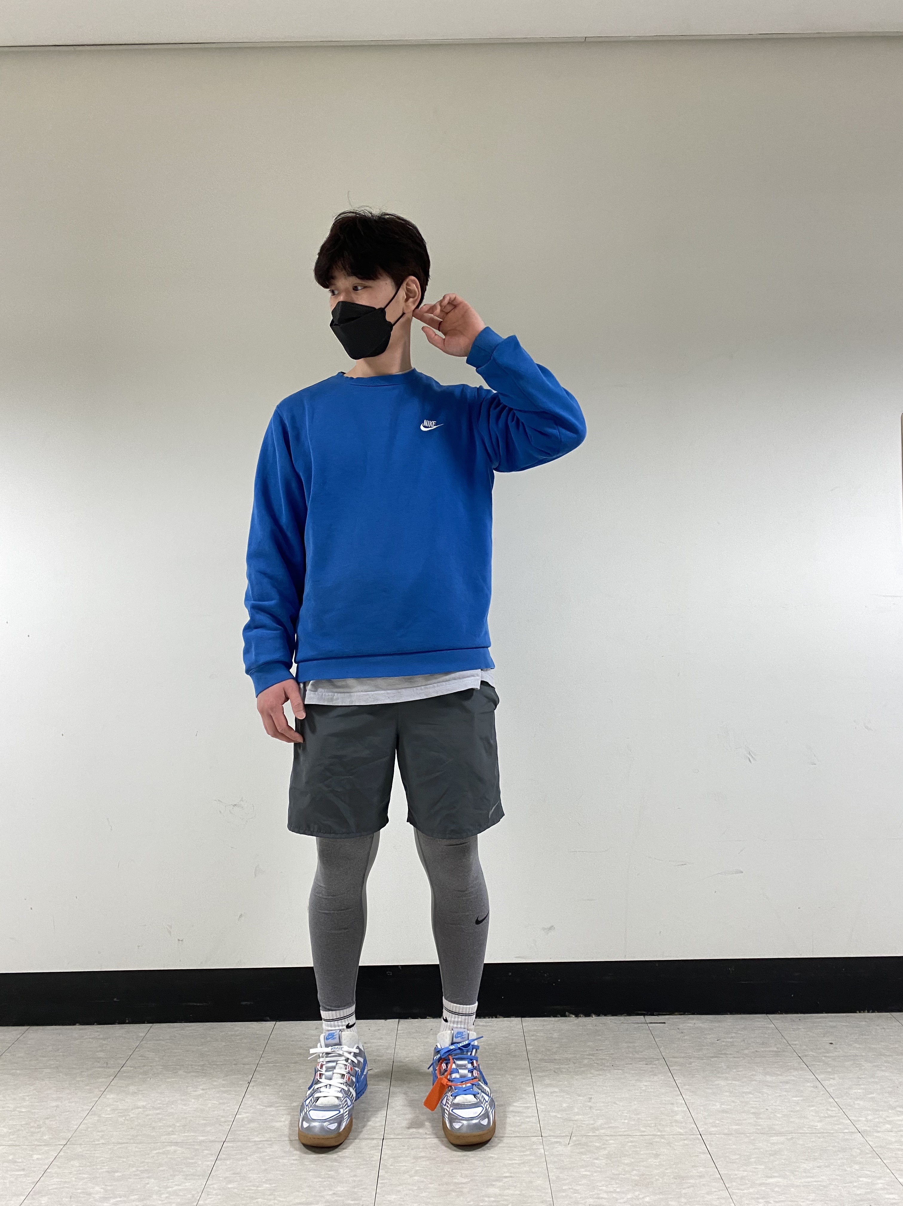 Nike x Off-White Air Rubber Dunk University Blue 착용 스타일
