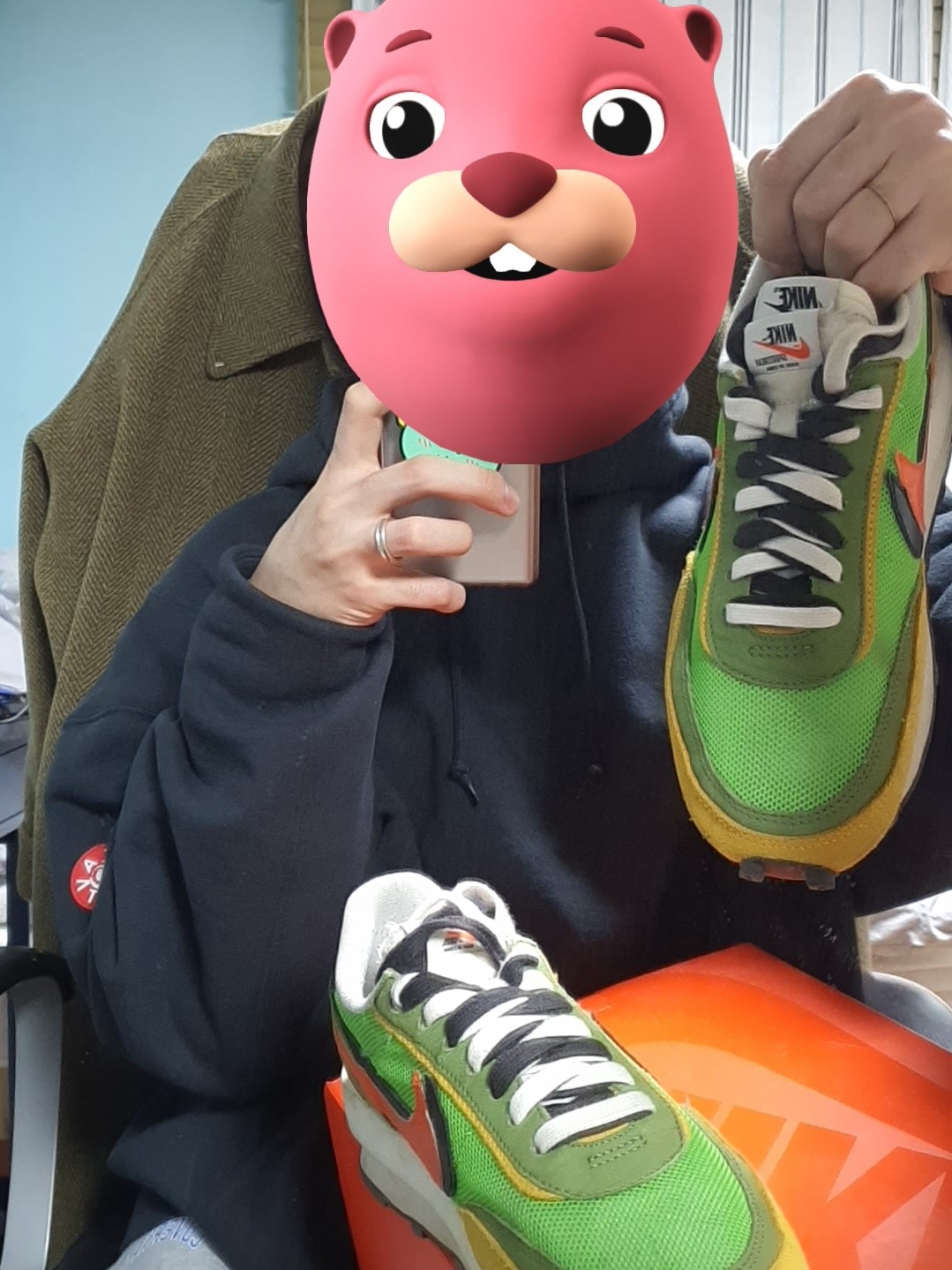 Nike x Sacai LDWaffle Green Multi 착용 스타일