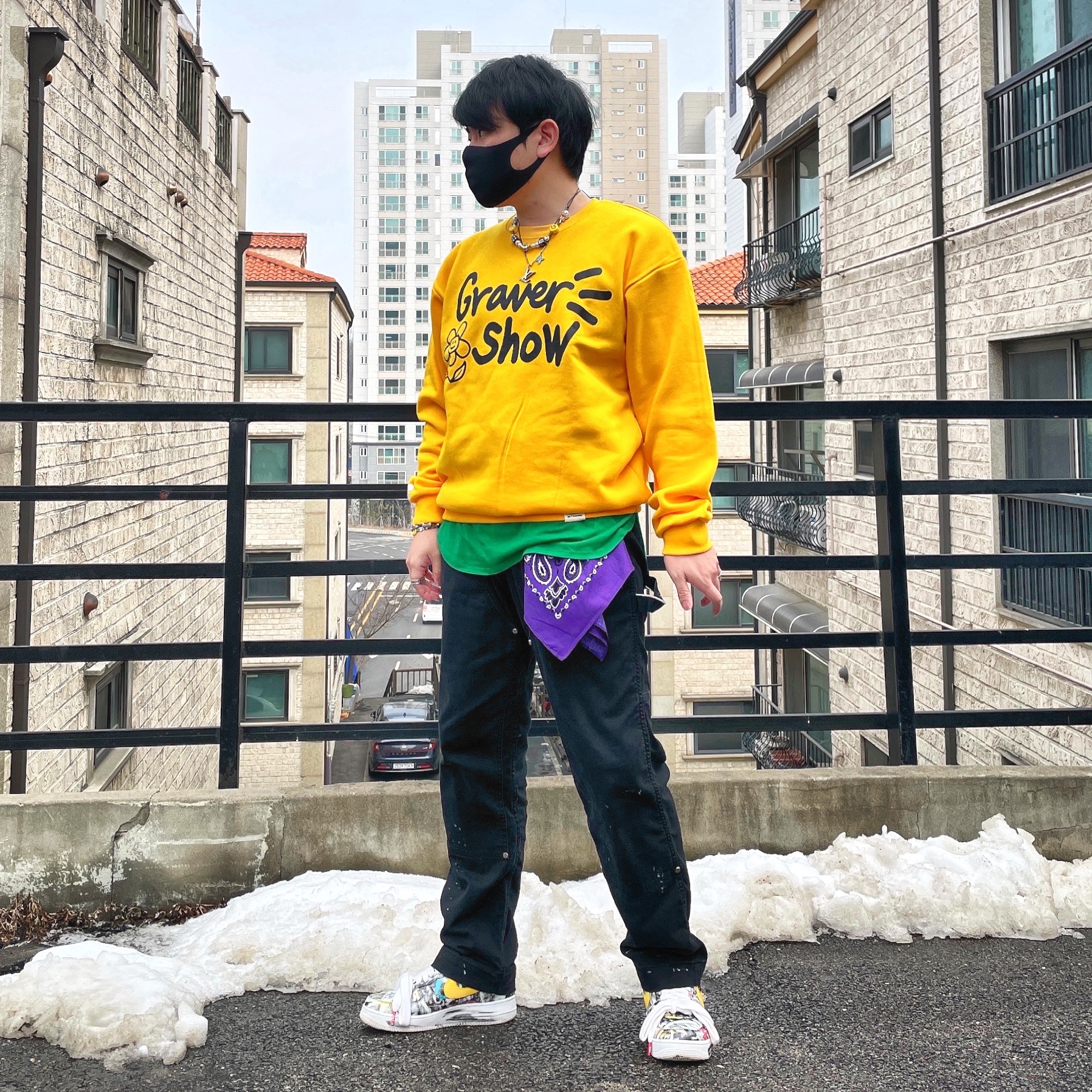 Nike x Peaceminusone Air Force 1 Low Para-Noise 착용 스타일