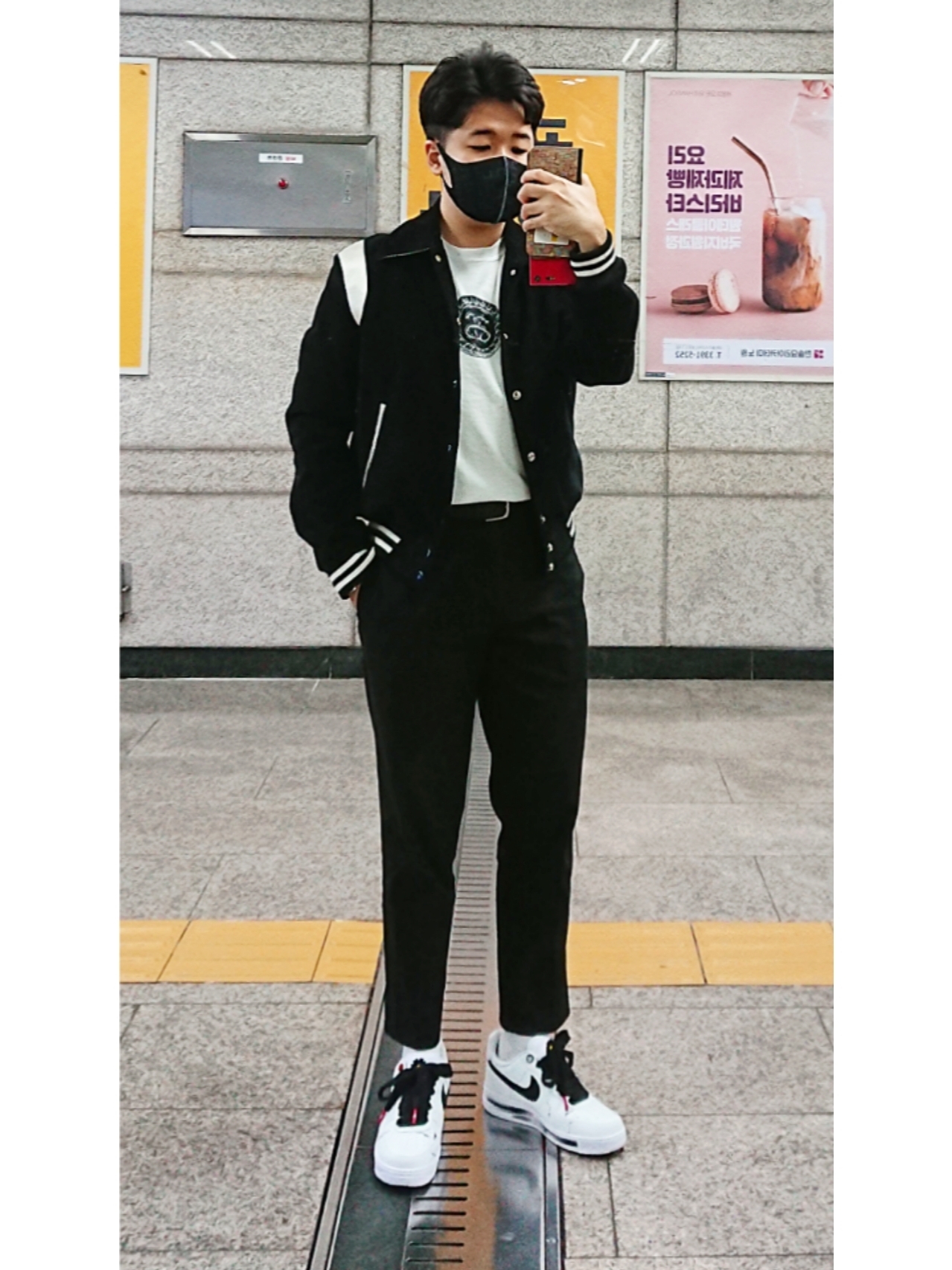 Nike x Peaceminusone Air Force 1 Low Para-Noise 2.0, Nike x Stussy Big Swoosh LS T-Shirt White - Asia 착용 스타일 - 3