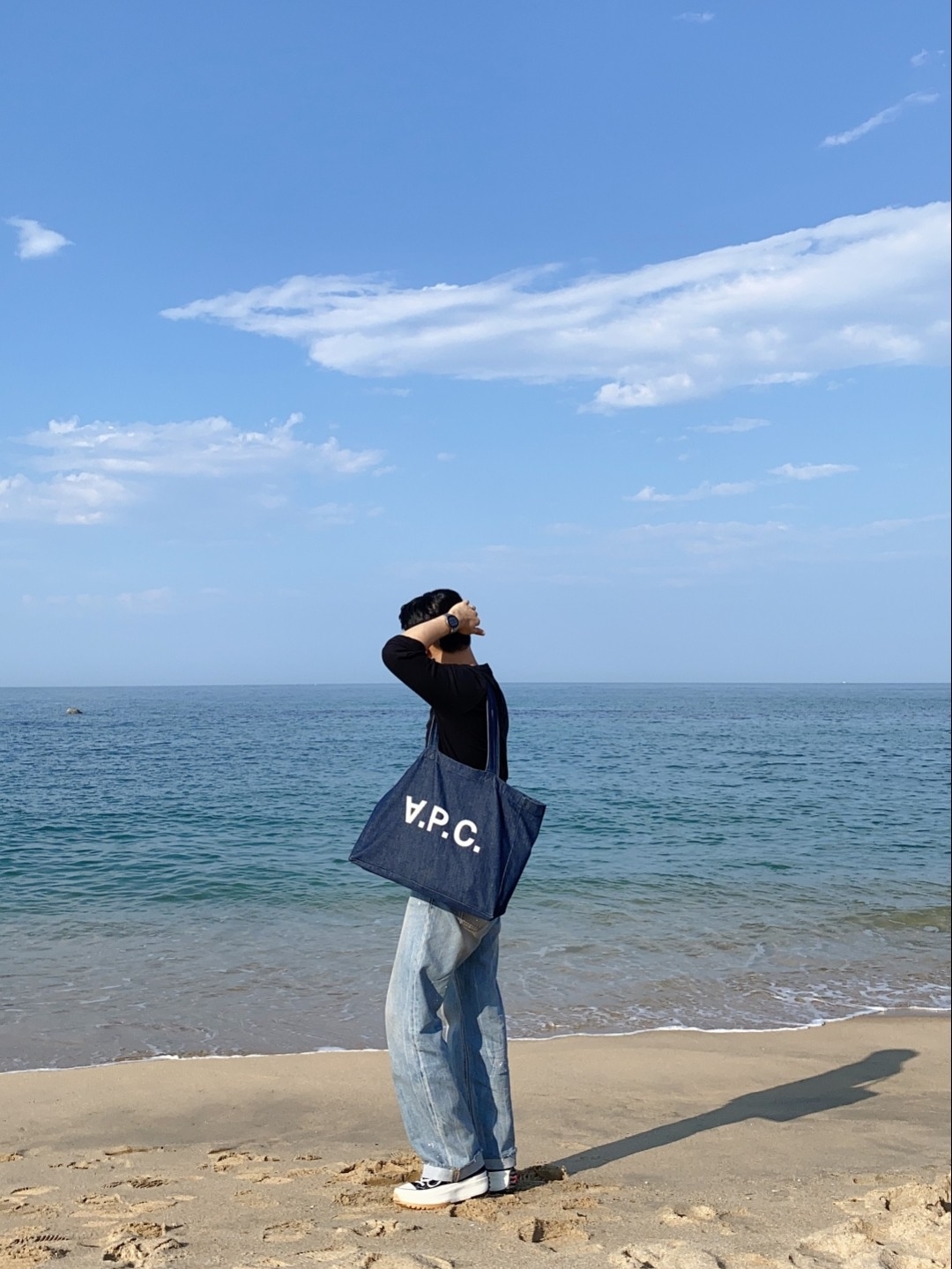 Converse x JW Anderson Run Star Hike Hi Black 착용 스타일