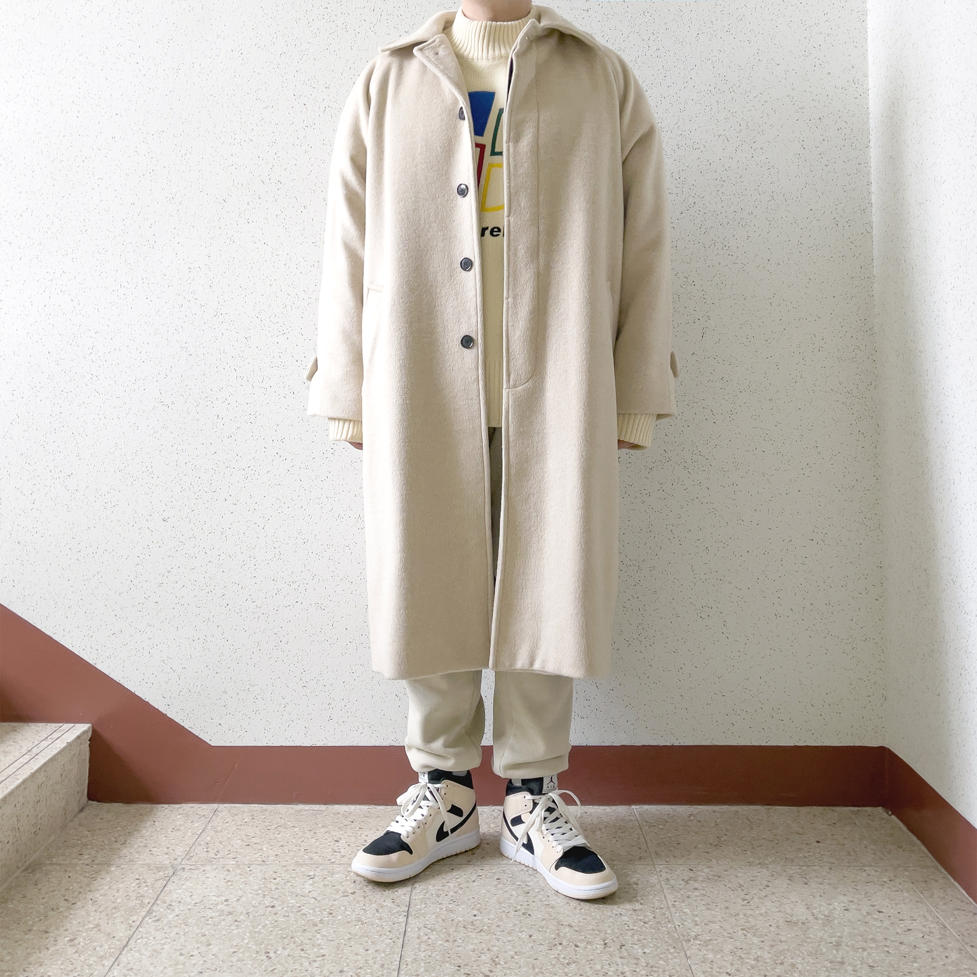 (W) Jordan 1 Mid Barely Orange 착용 스타일