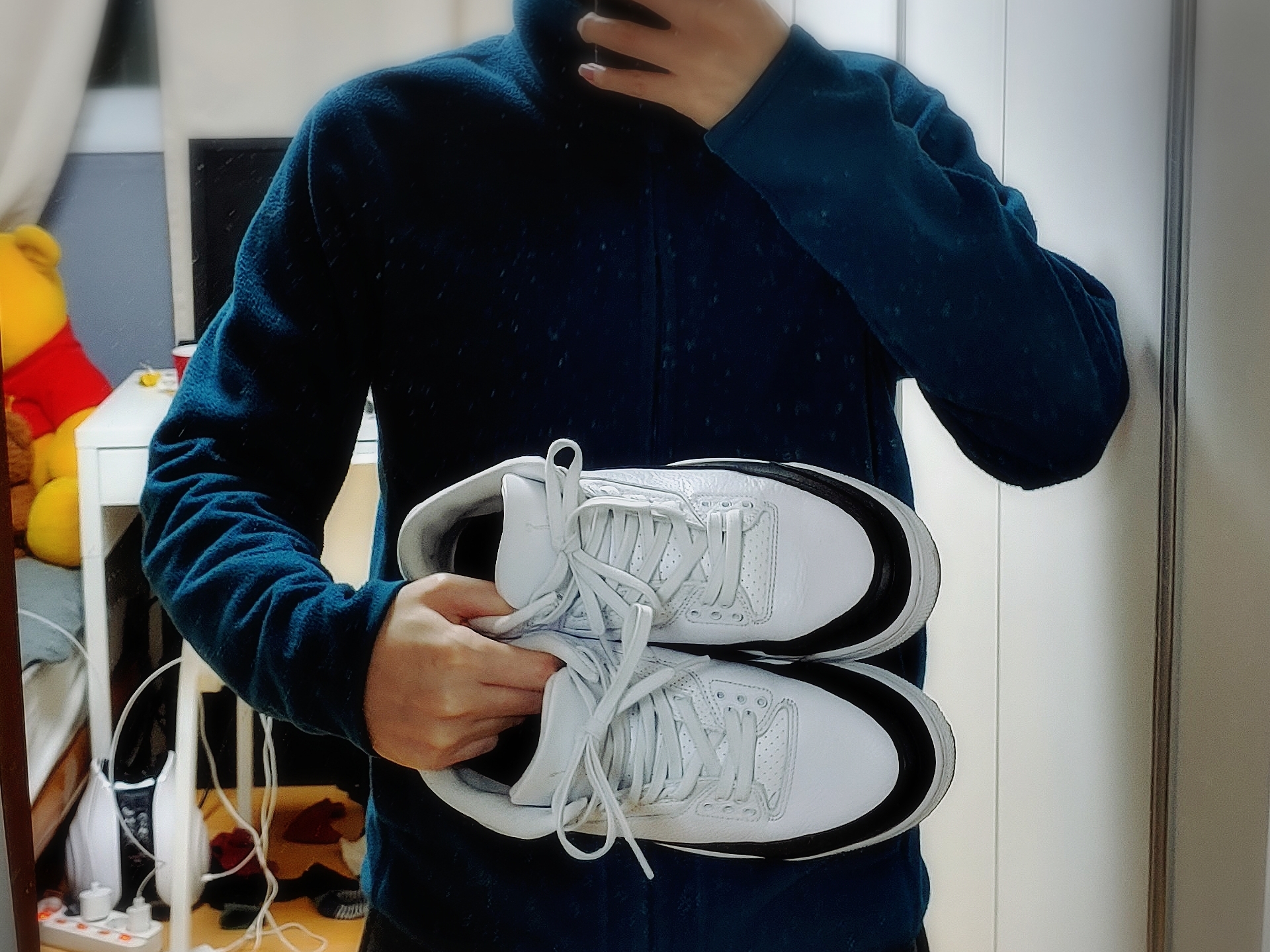 Jordan 3 x Fragment Retro SP White Black 착용 스타일