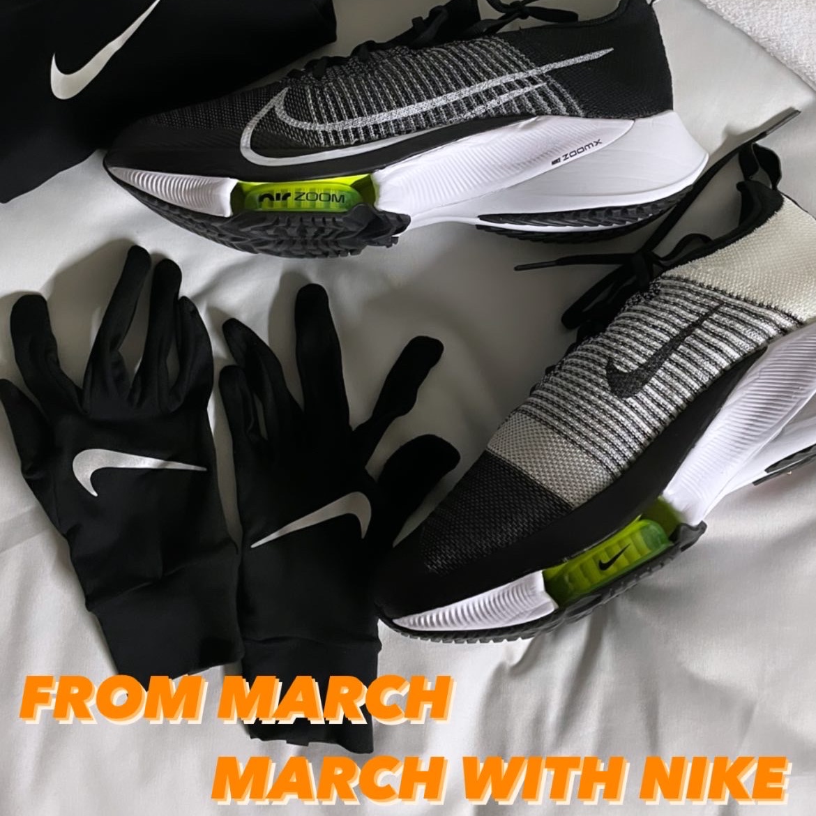 Nike Air Zoom Tempo Next% Flyknit White Hyper Violet 착용 스타일
