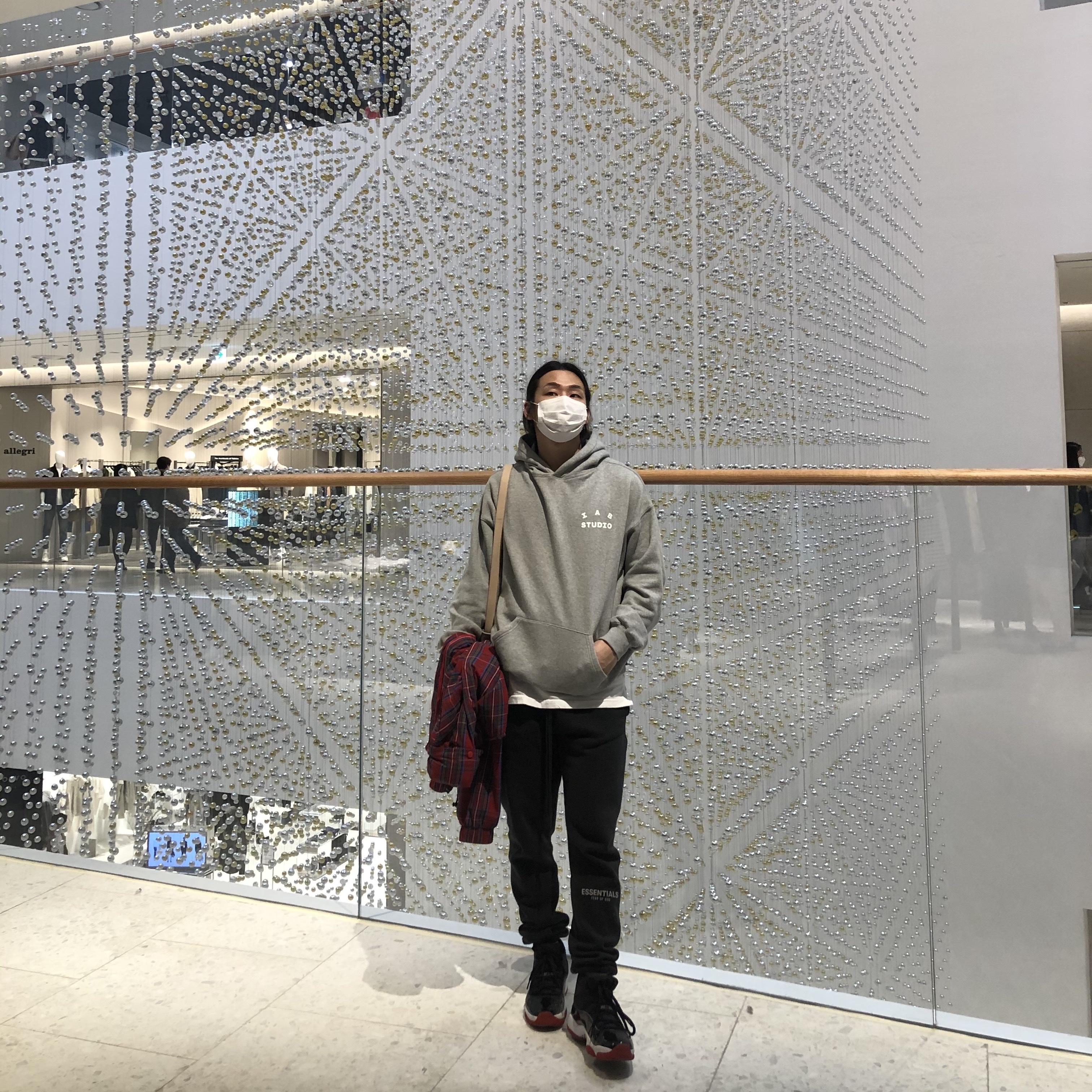 Jordan 11 Retro Bred 2019, IAB Studio Hoodie Gray - 21SS 착용 스타일