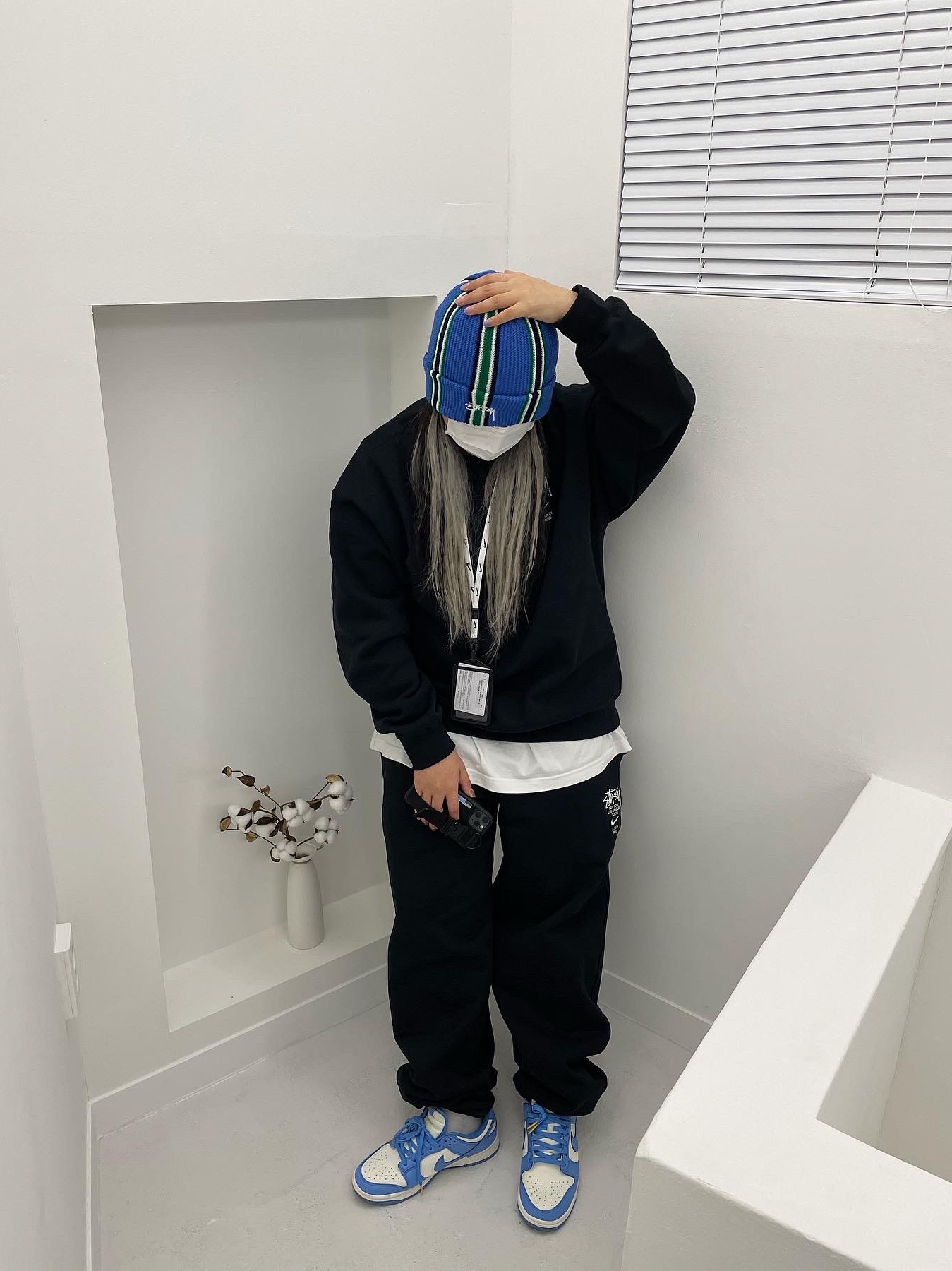 Nike x Stussy NRG ZR Fleece Pants Black - US/EU, Nike x Stussy NRG ZR Fleece Crewneck Black - US/EU 착용 스타일 - 3