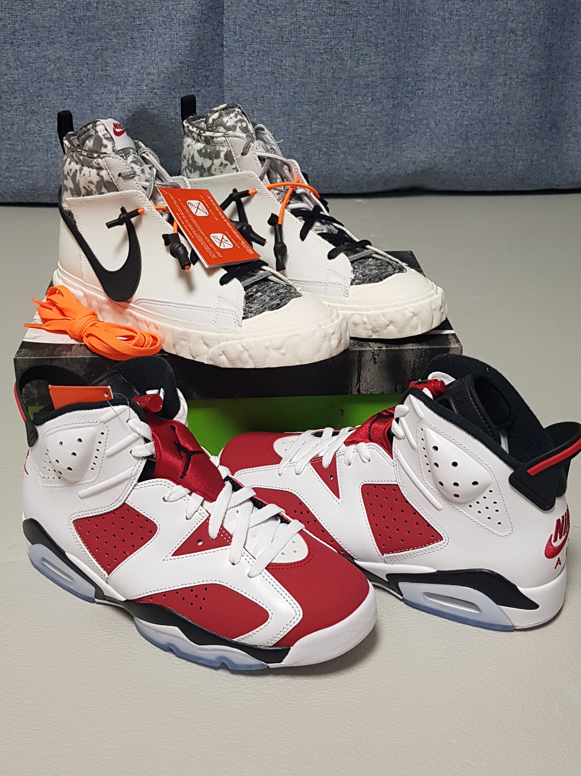 Nike x Readymade Blazer Mid White, Jordan 6 Retro Carmine 2021 착용 스타일