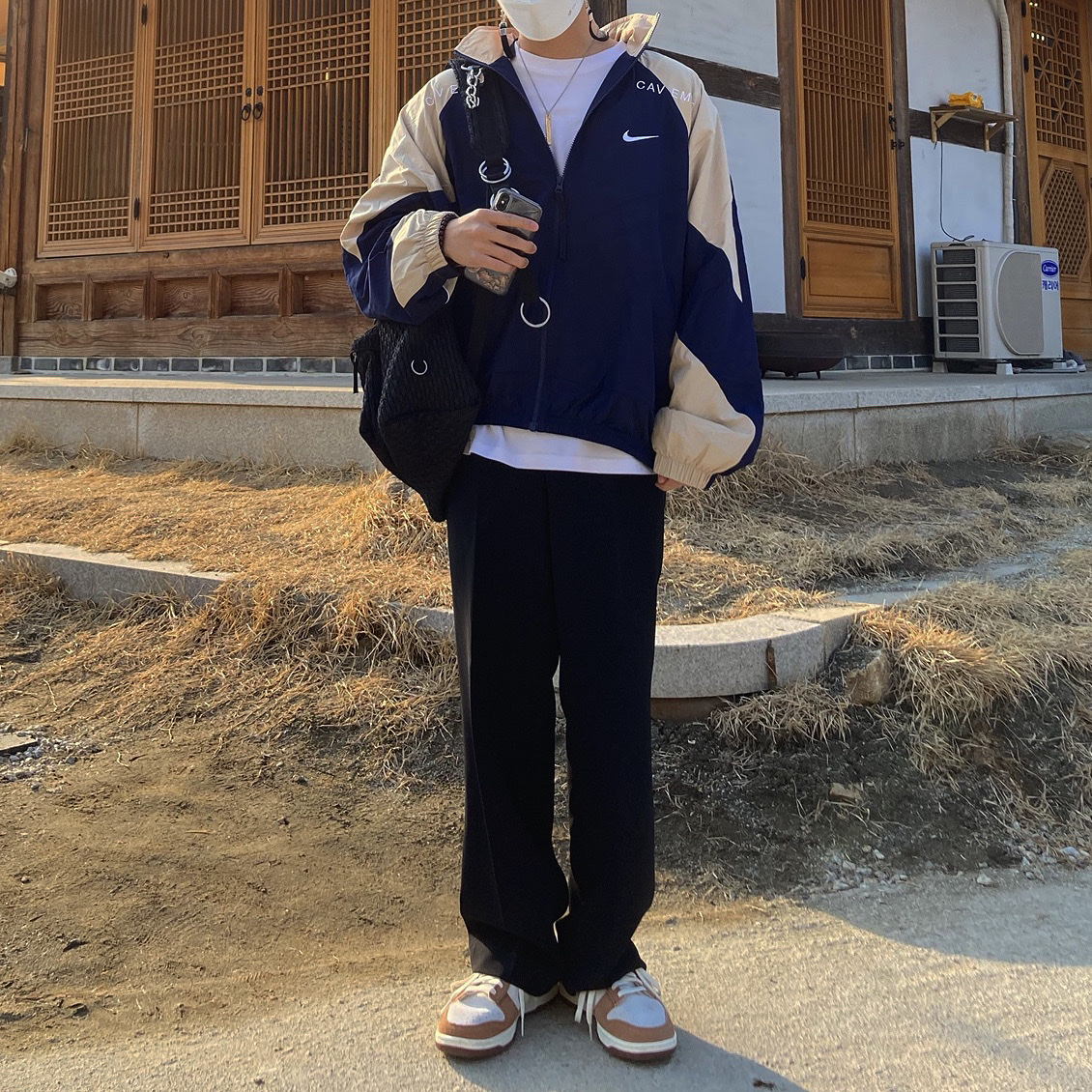 Nike x Cav Empt Track Jacket Navy, Nike Dunk Low Pro Premium Medium Curry 착용 스타일