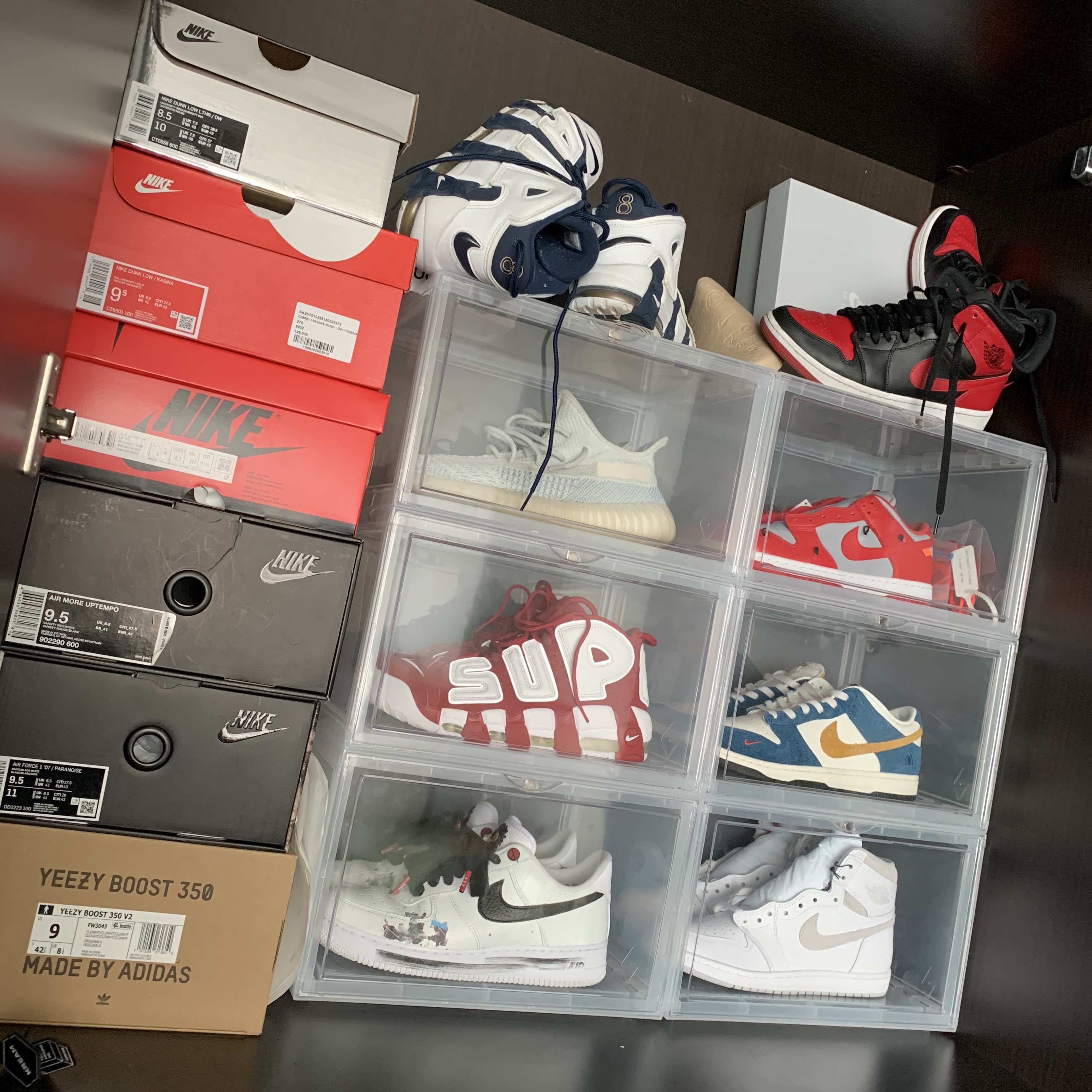 Jordan 1 Mid Bred Banned 2020, Nike Air More Uptempo Olympic 2016 착용 스타일