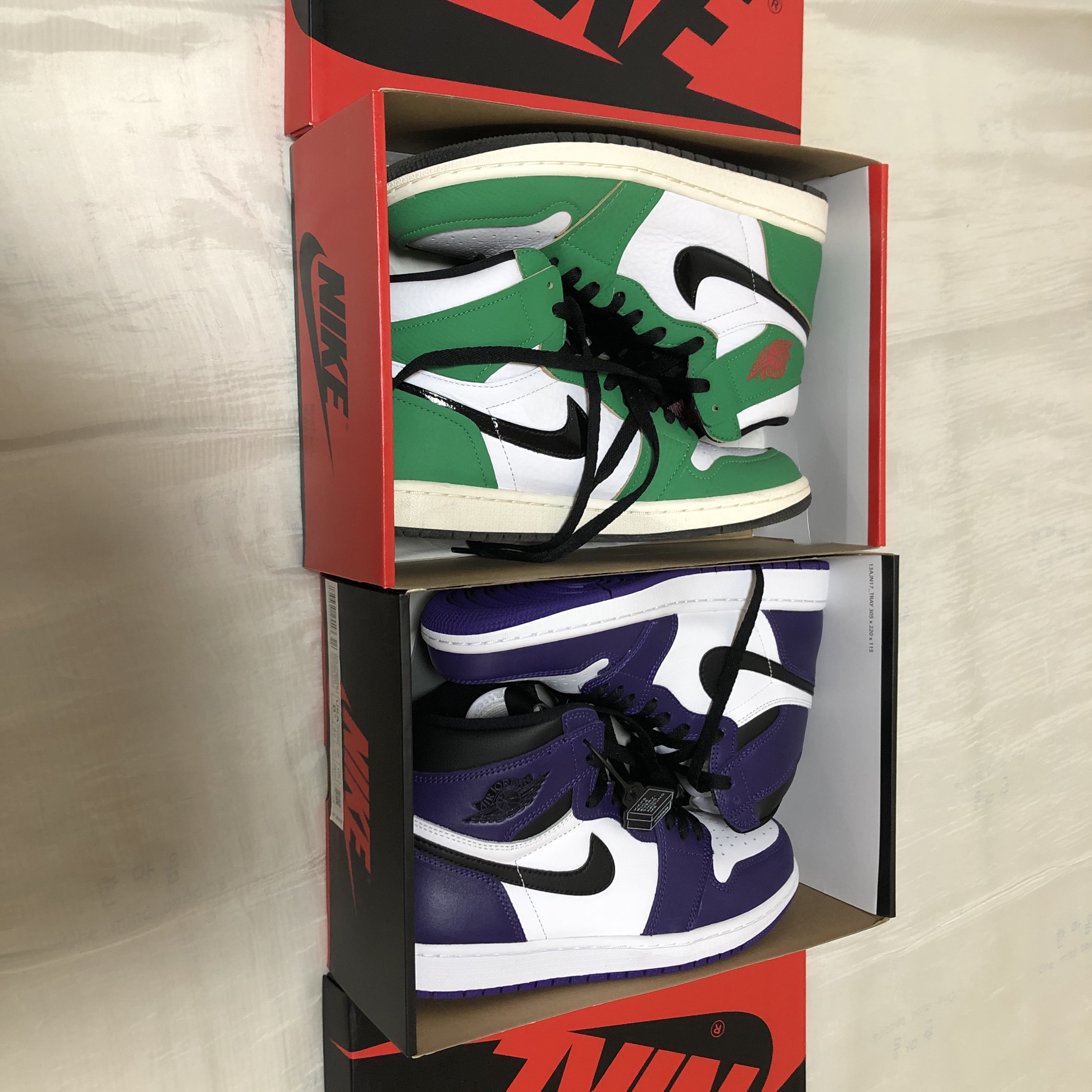 Jordan 1 Retro High OG Court Purple 2020, (W) Jordan 1 Retro High OG Lucky Green 착용 스타일 - 3