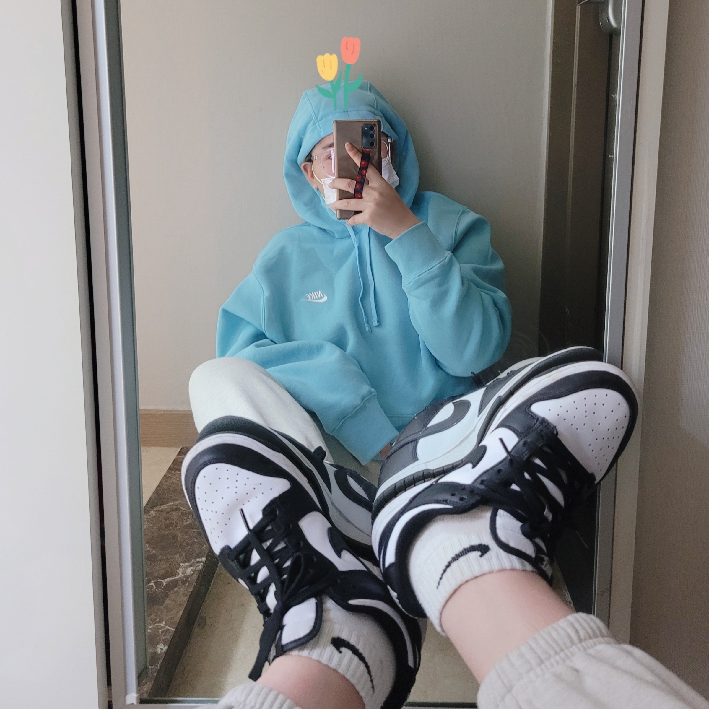 (W) Nike Dunk Low Black, Nike Dunk Low Retro Black 착용 스타일