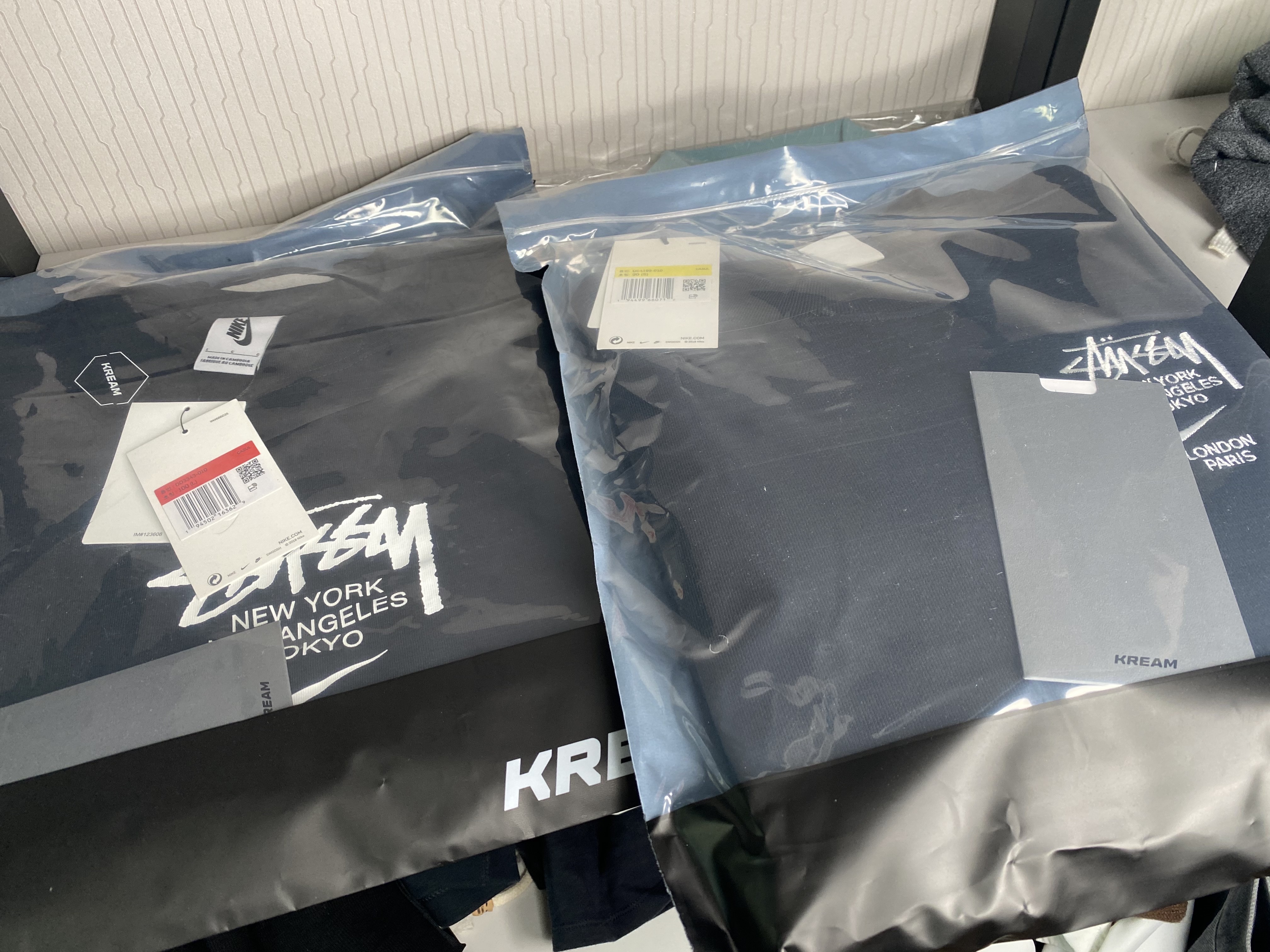 Nike x Stussy NRG ZR Fleece Crewneck Black - Asia, Nike x Stussy WT T-Shirt Black - Asia 착용 스타일