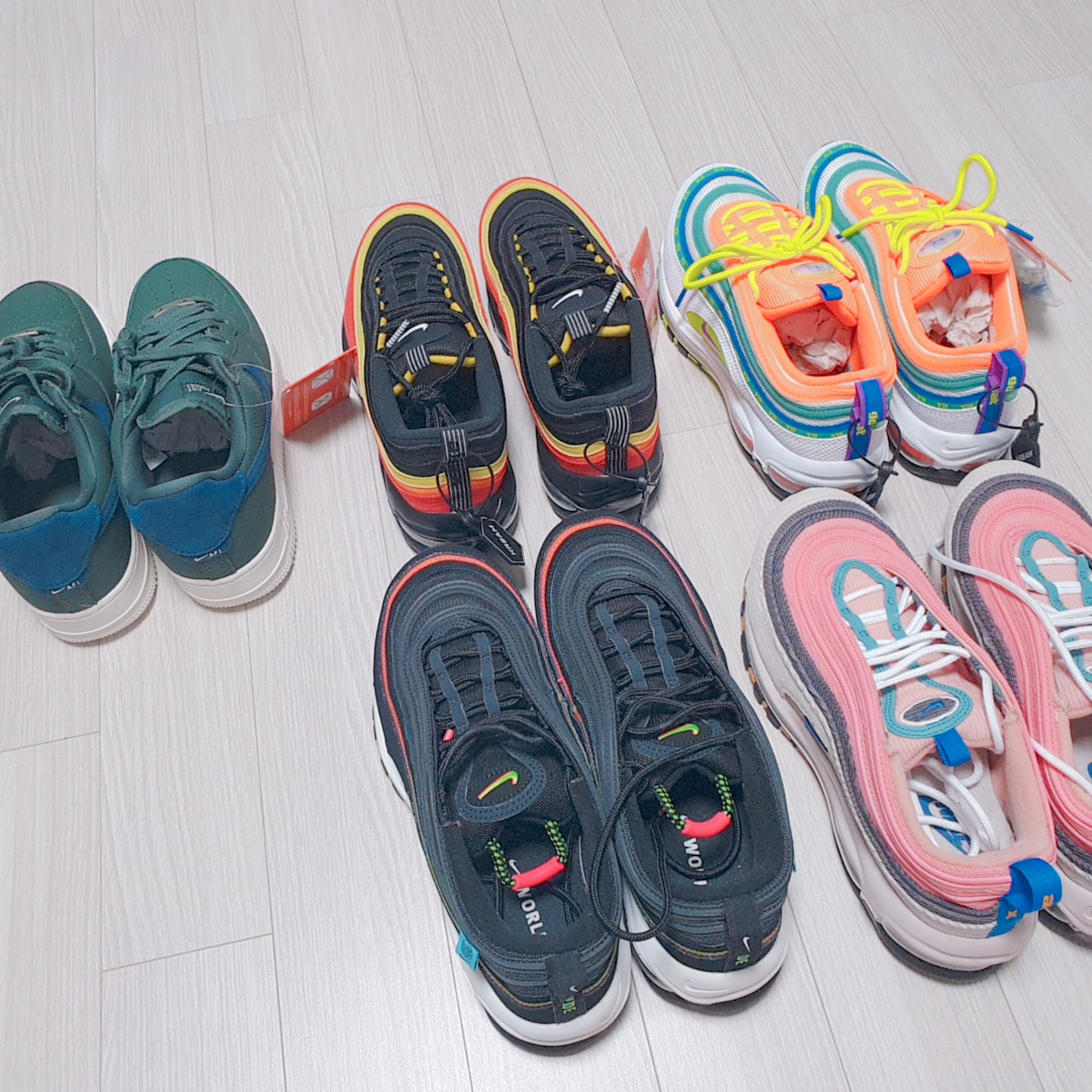 Nike Air Max 97 Worldwide Pack Black, Nike Air Max 97 London Summer of Love 착용 스타일