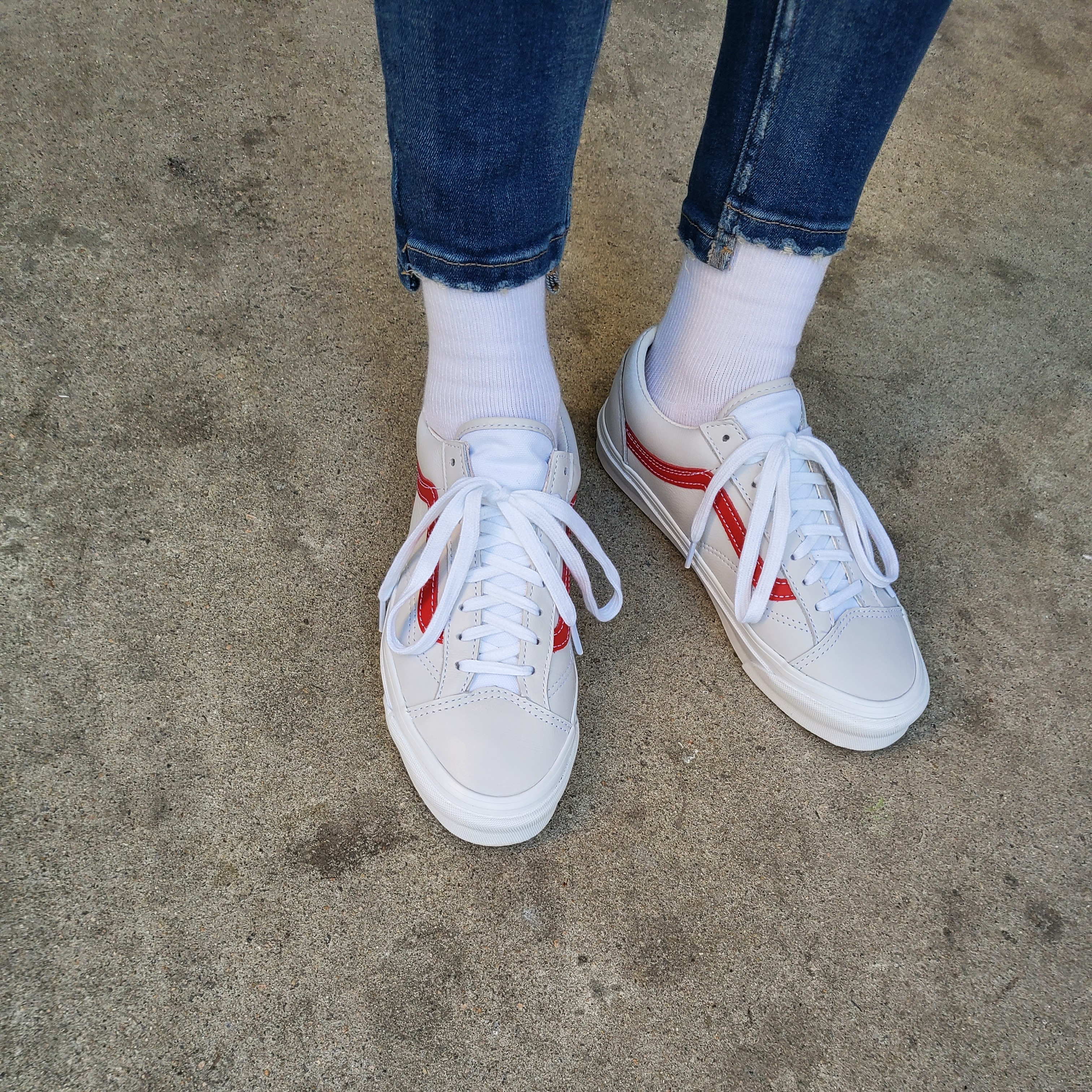 Vans Vault OG Style 36 LX Red 착용 스타일 - 2