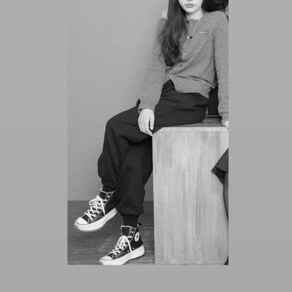 Converse x JW Anderson Run Star Hike Hi Black 착용 스타일