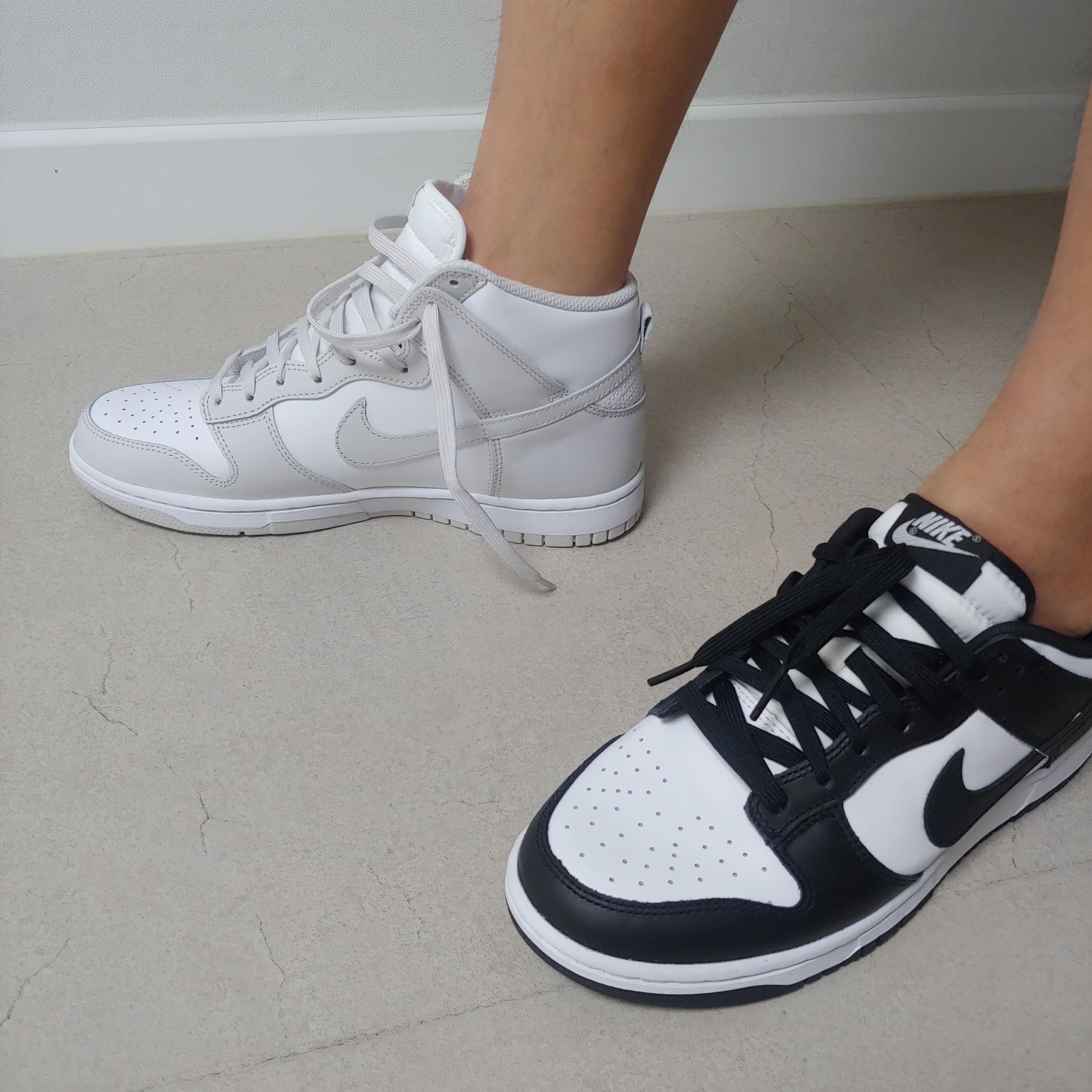 Nike Dunk Low Retro Black, Nike Dunk High Retro Vast Grey 착용 스타일
