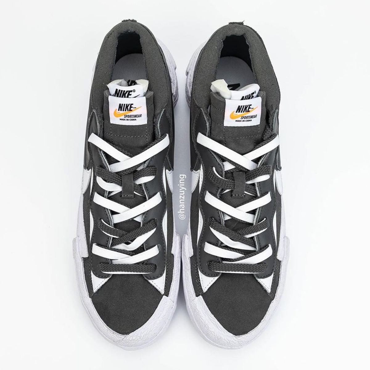 Nike x Sacai Blazer Mid White Black Legend Blue, Nike x Sacai Blazer Mid Snow Beach 착용 스타일 - 3