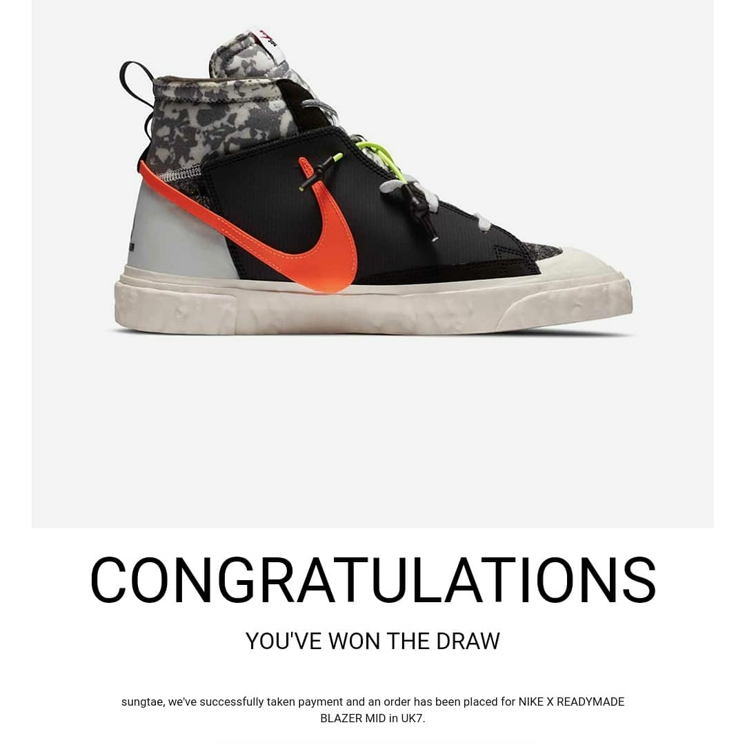 Nike x Readymade Blazer Mid White, Nike x Readymade Blazer Mid Black 착용 스타일 - 5