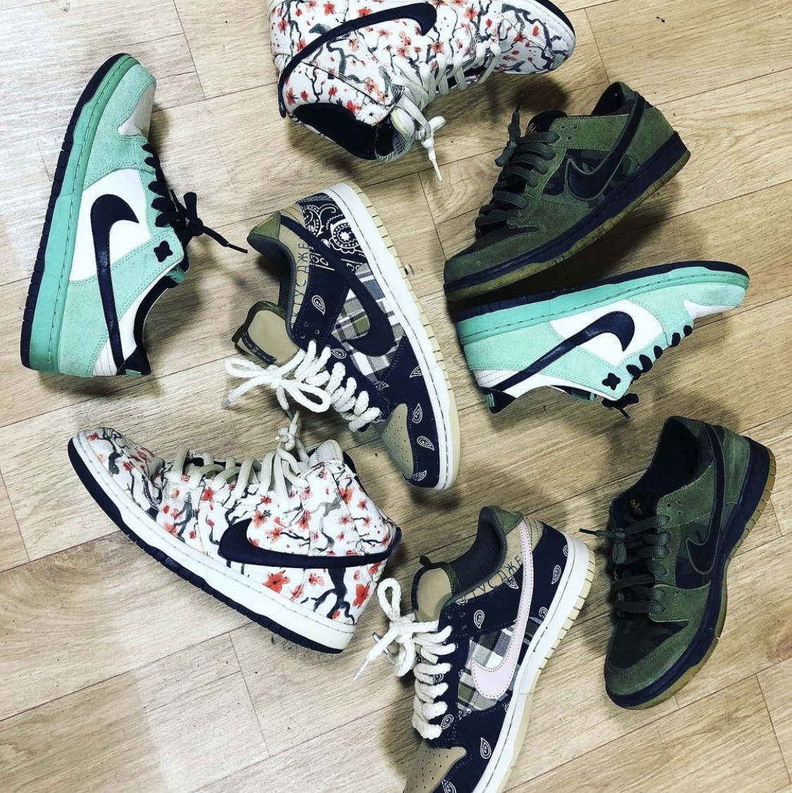 Nike x Travis Scott SB Dunk Low, Nike Dunk SB Low Sea Crystal 착용 스타일