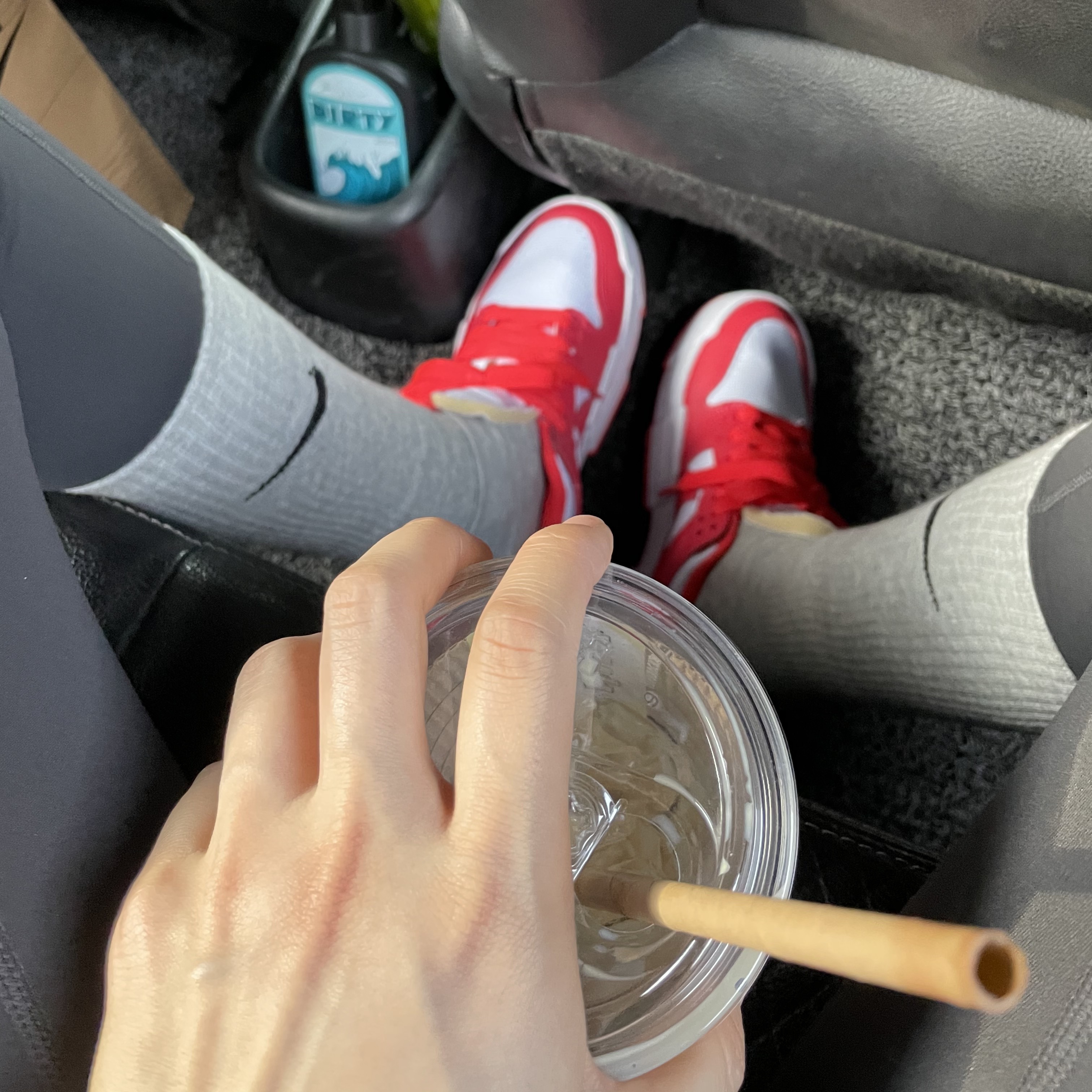 (W) Nike Dunk Low Disrupt Siren Red 착용 스타일 - 2