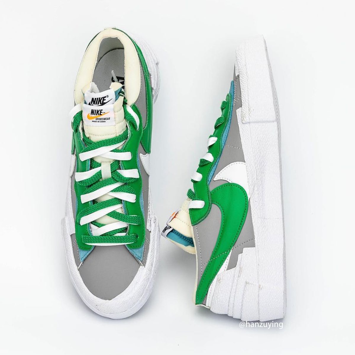 Nike x Sacai Blazer Mid White Black Legend Blue, Nike x Sacai Blazer Mid Snow Beach 착용 스타일 - 5