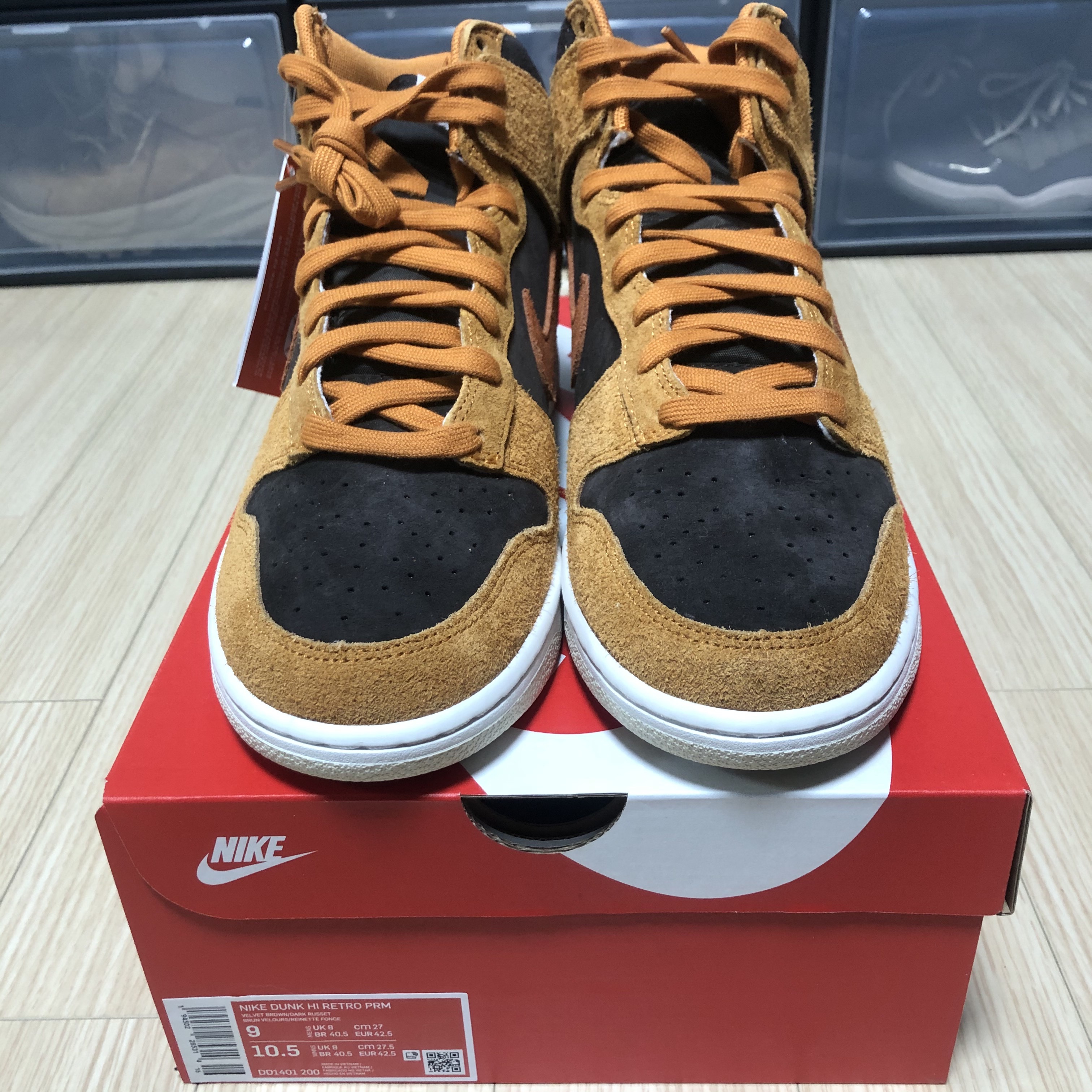 Nike Dunk High Retro PRM Dark Curry 착용 스타일 - 2