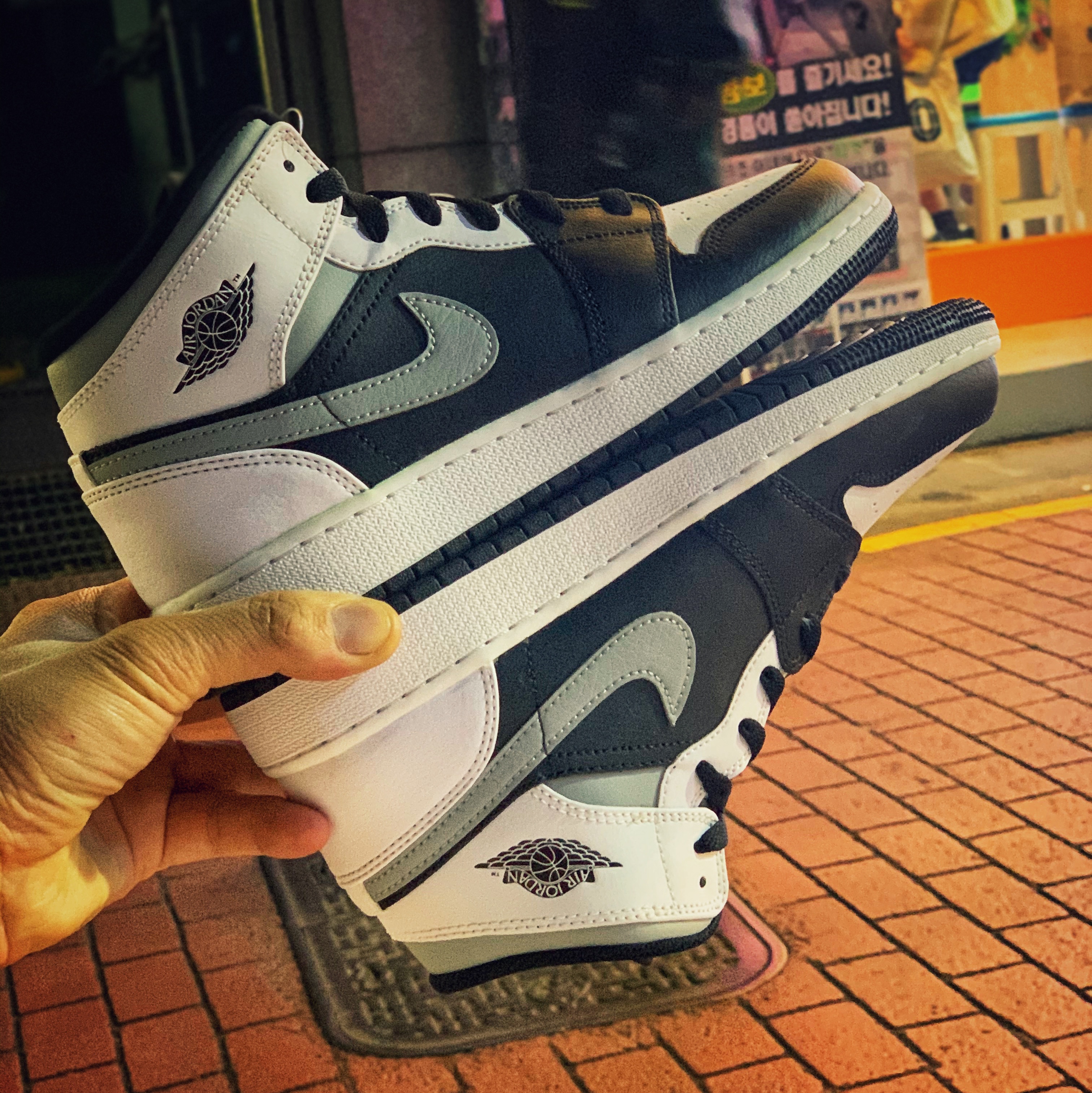 (GS) Jordan 1 Mid White Shadow 착용 스타일
