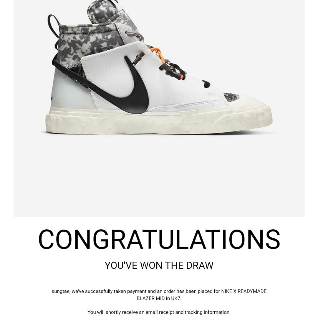Nike x Readymade Blazer Mid White, Nike x Readymade Blazer Mid Black 착용 스타일 - 4