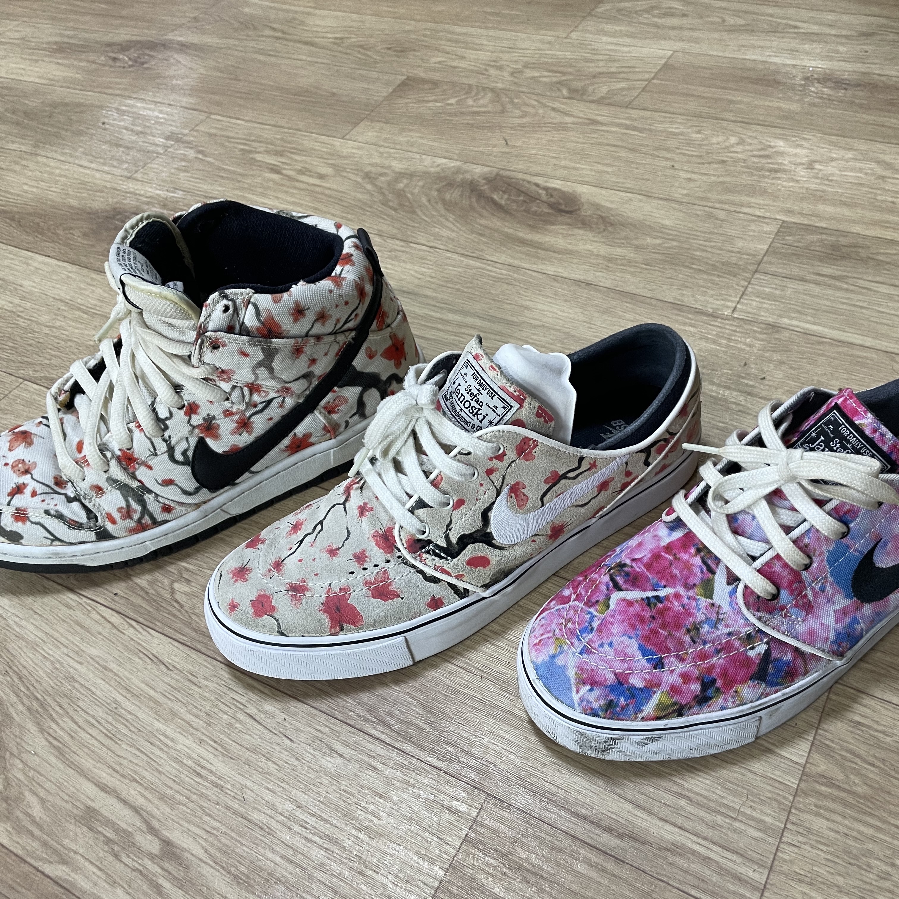 Nike SB Zoom Stefan Janoski Cherry Blossom, Nike SB Dunk High Cherry Blossom 착용 스타일