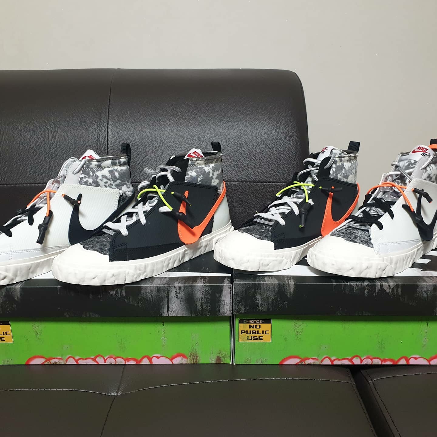 Nike x Readymade Blazer Mid White, Nike x Readymade Blazer Mid Black 착용 스타일 - 1