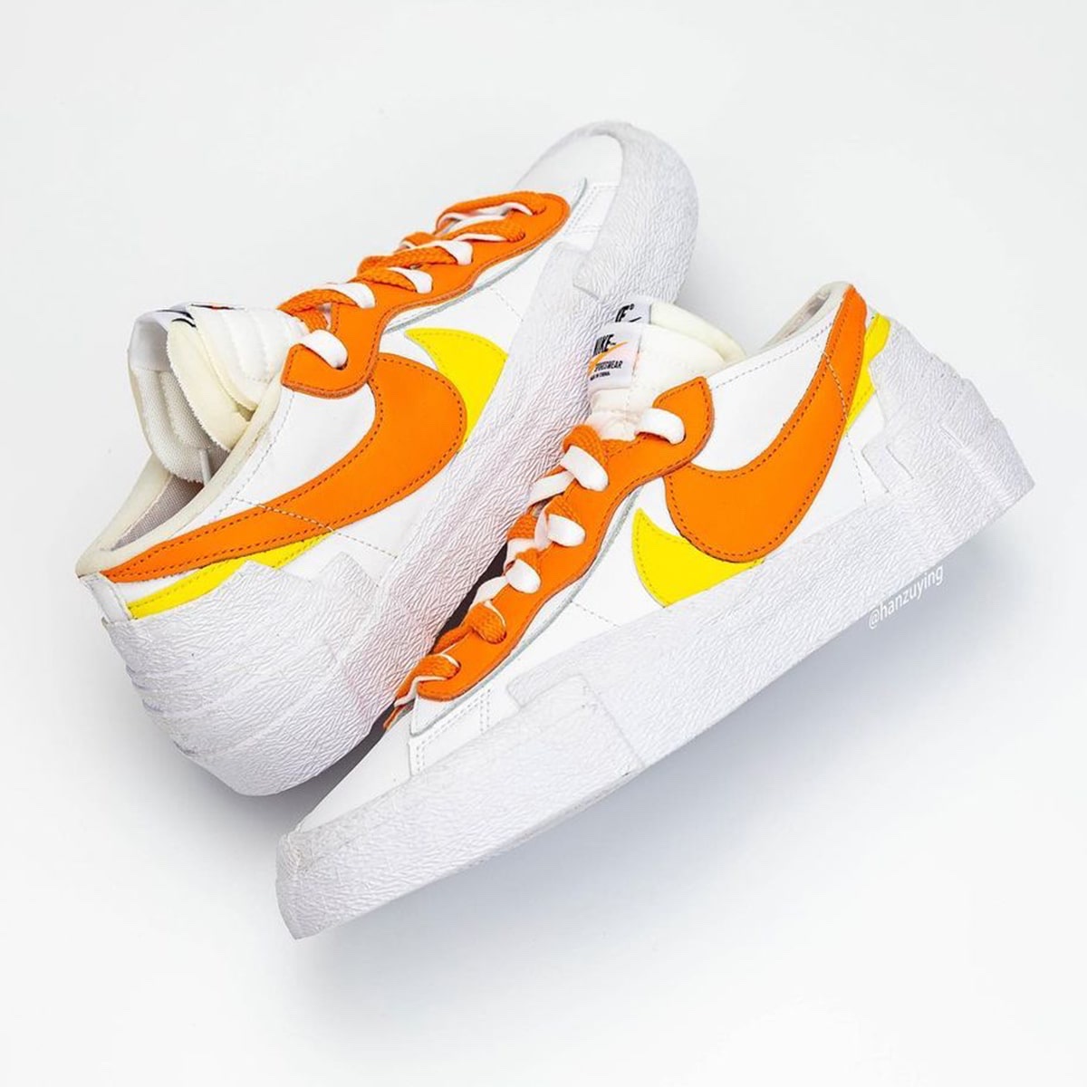 Nike x Sacai Blazer Mid White Black Legend Blue, Nike x Sacai Blazer Mid Snow Beach 착용 스타일 - 2