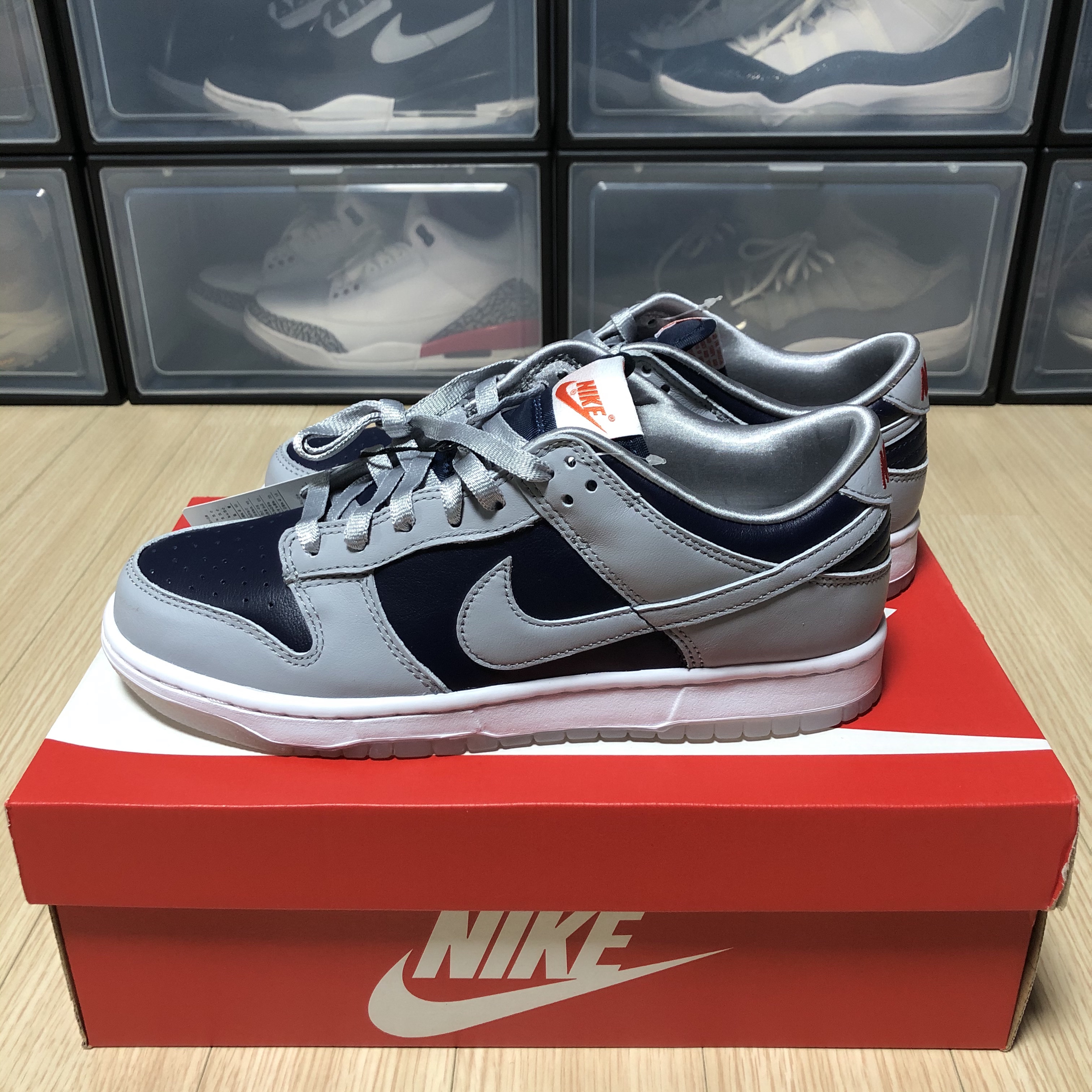 (W) Nike Dunk Low SP College Navy 착용 스타일 - 1