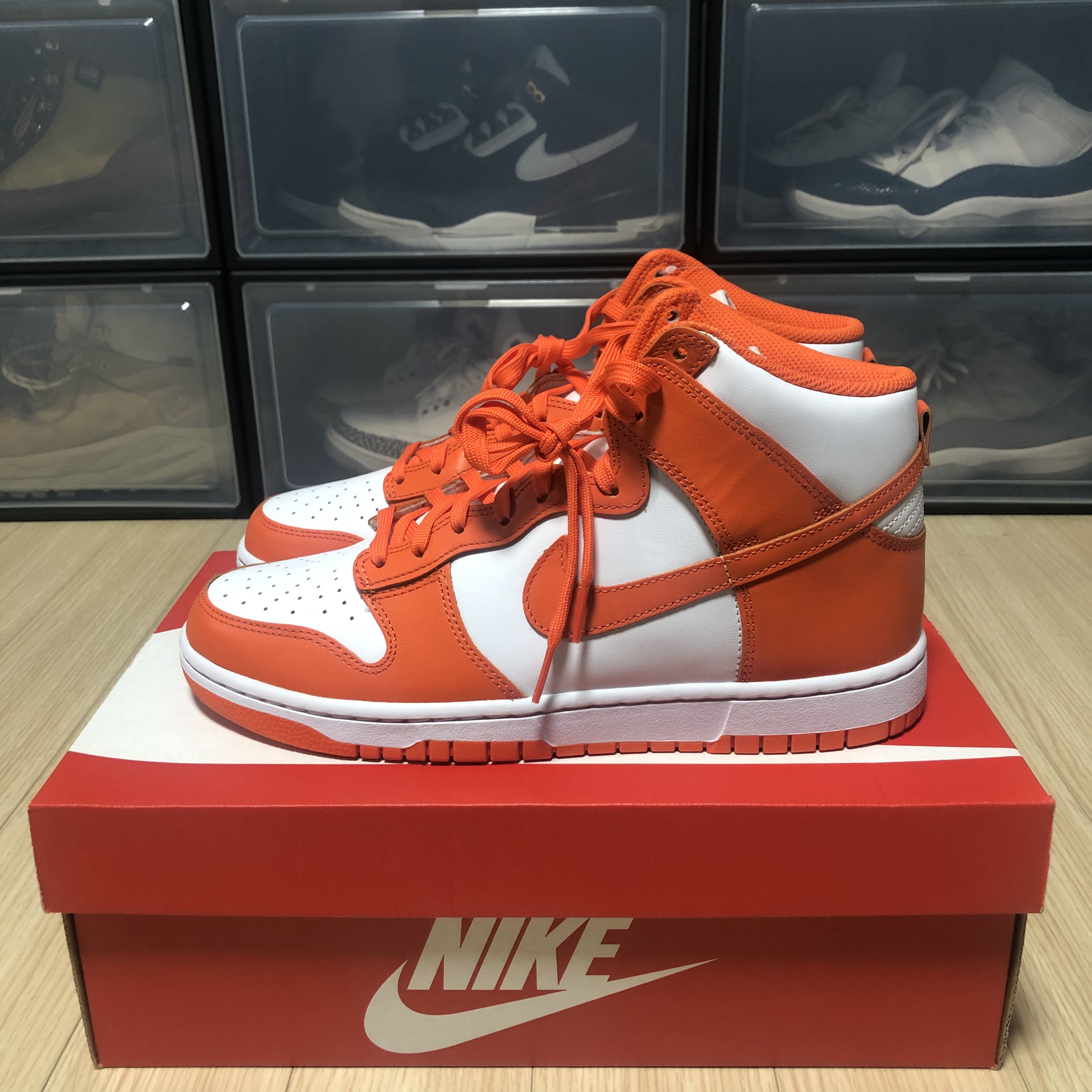 Nike Dunk High Retro Orange Blaze 착용 스타일 - 1