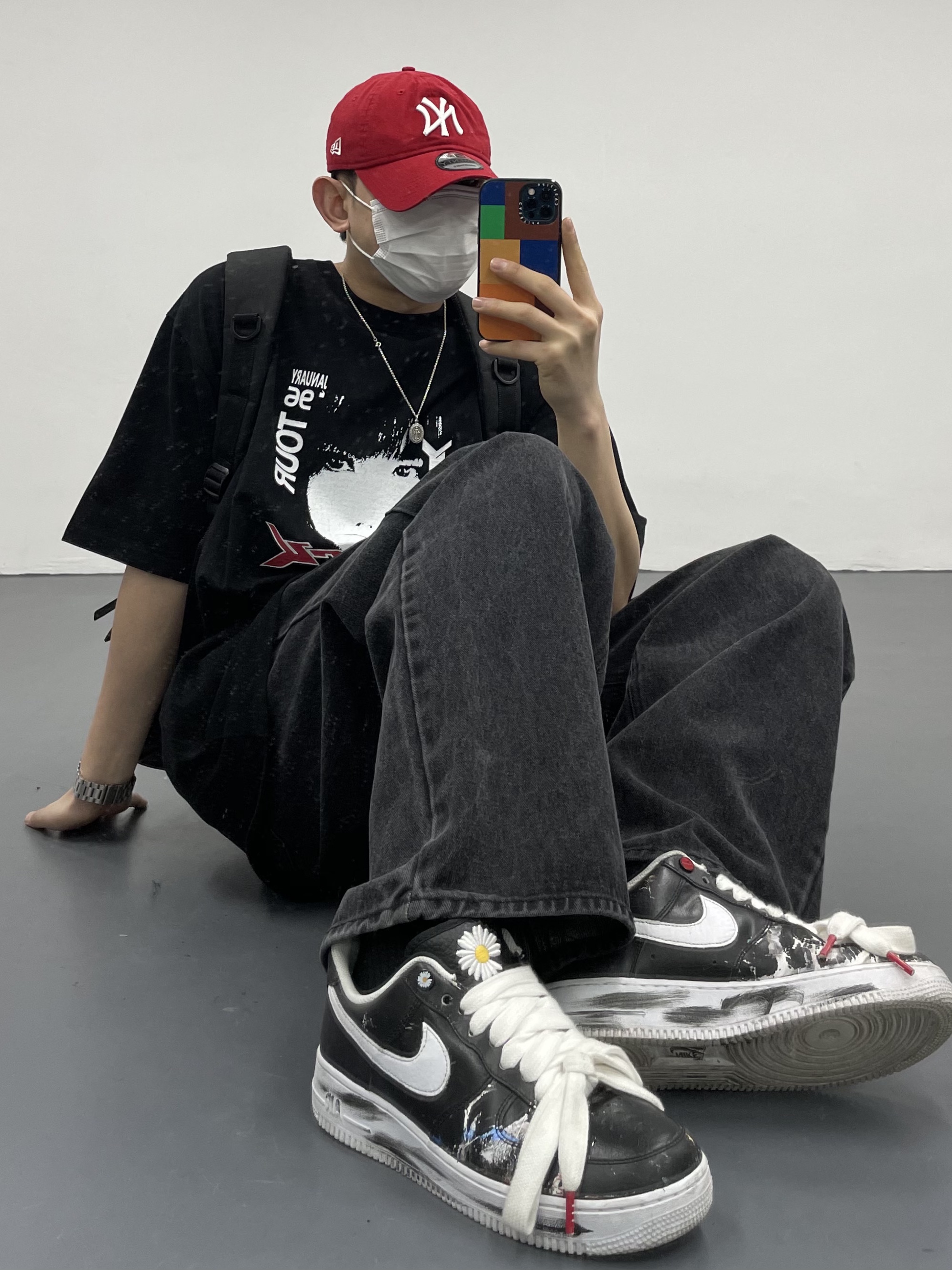 Nike x Peaceminusone Air Force 1 Low Para-Noise 착용 스타일