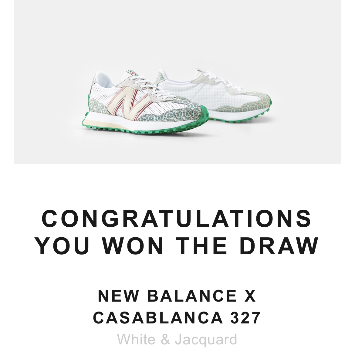 New Balance x Casablanca 327 Idealist Monogram White Green 착용 스타일