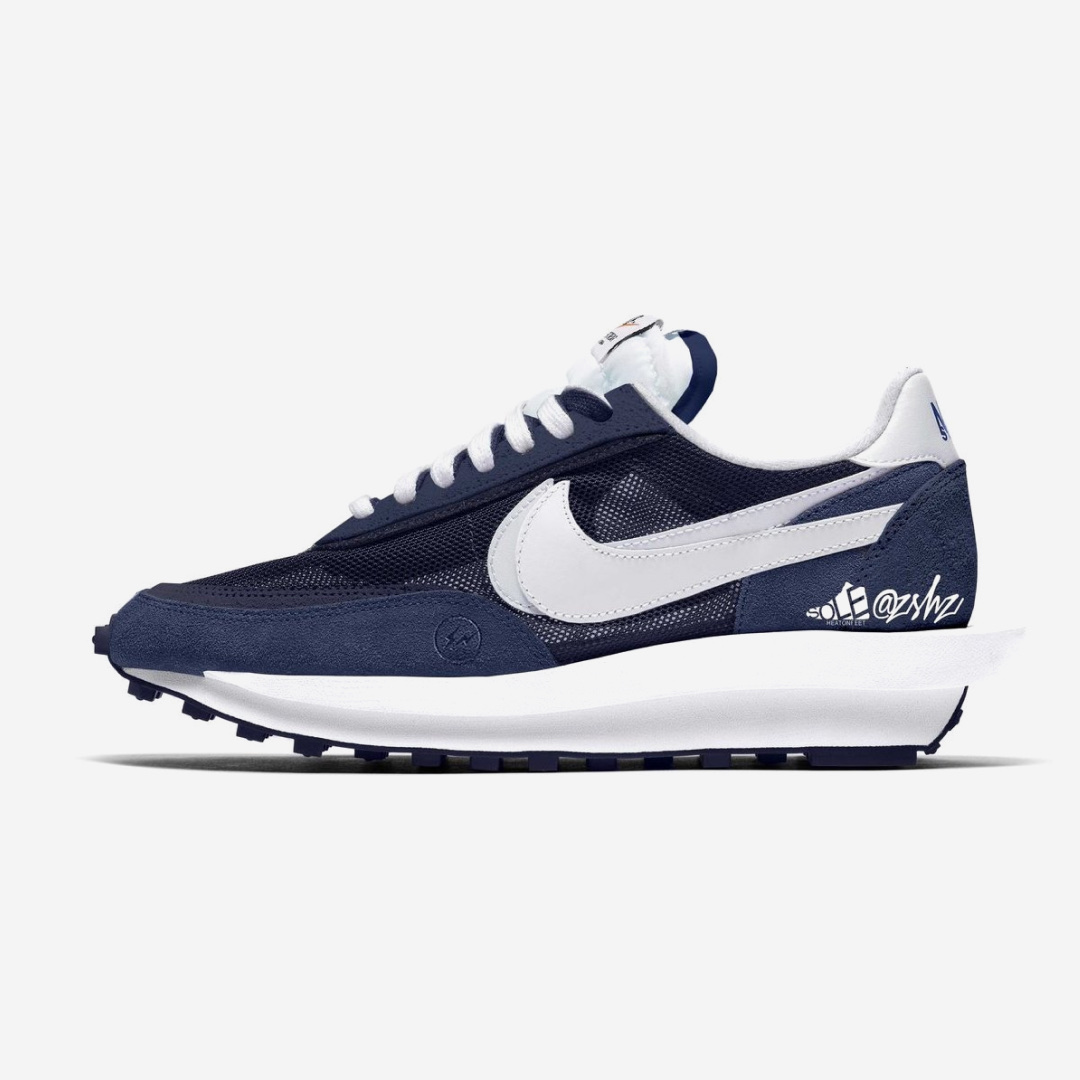 Nike x Sacai x Fragment LDWaffle Blackened Blue, Nike x Sacai x Fragment LDWaffle Light Smoke Grey 착용 스타일 - 2