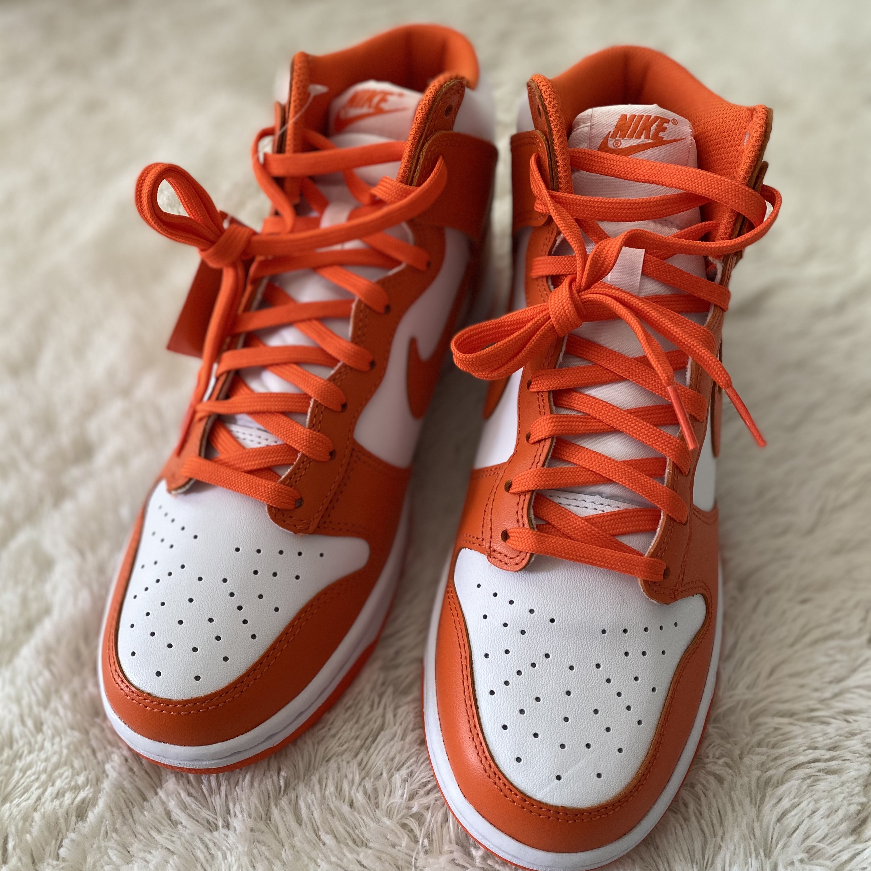 Nike Dunk High Retro Orange Blaze 착용 스타일 - 1