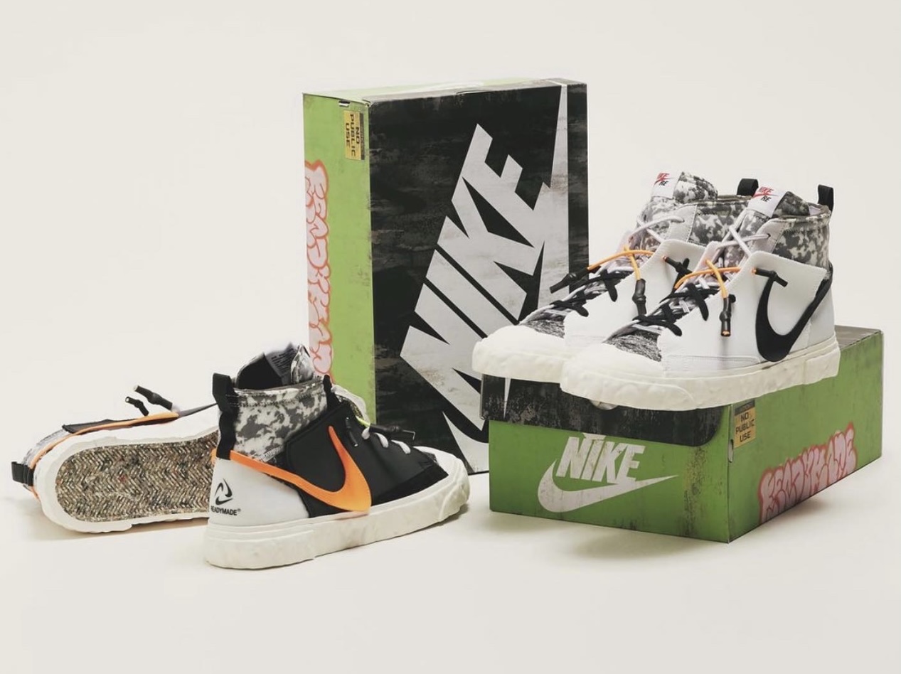 Nike x Readymade Blazer Mid Black, Nike x Readymade Blazer Mid White 착용 스타일 - 2
