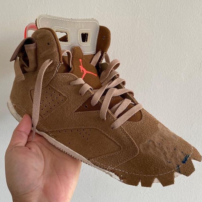 Jordan 6 x Travis Scott Retro Olive, Jordan 6 x Travis Scott Retro SP British Khaki 착용 스타일 - 4