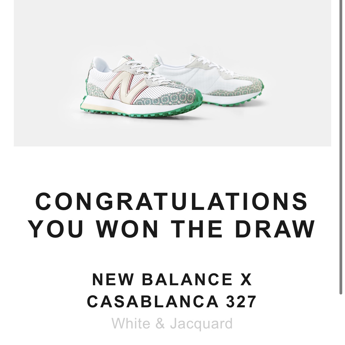 New Balance x Casablanca 327 Idealist Monogram White Green 착용 스타일