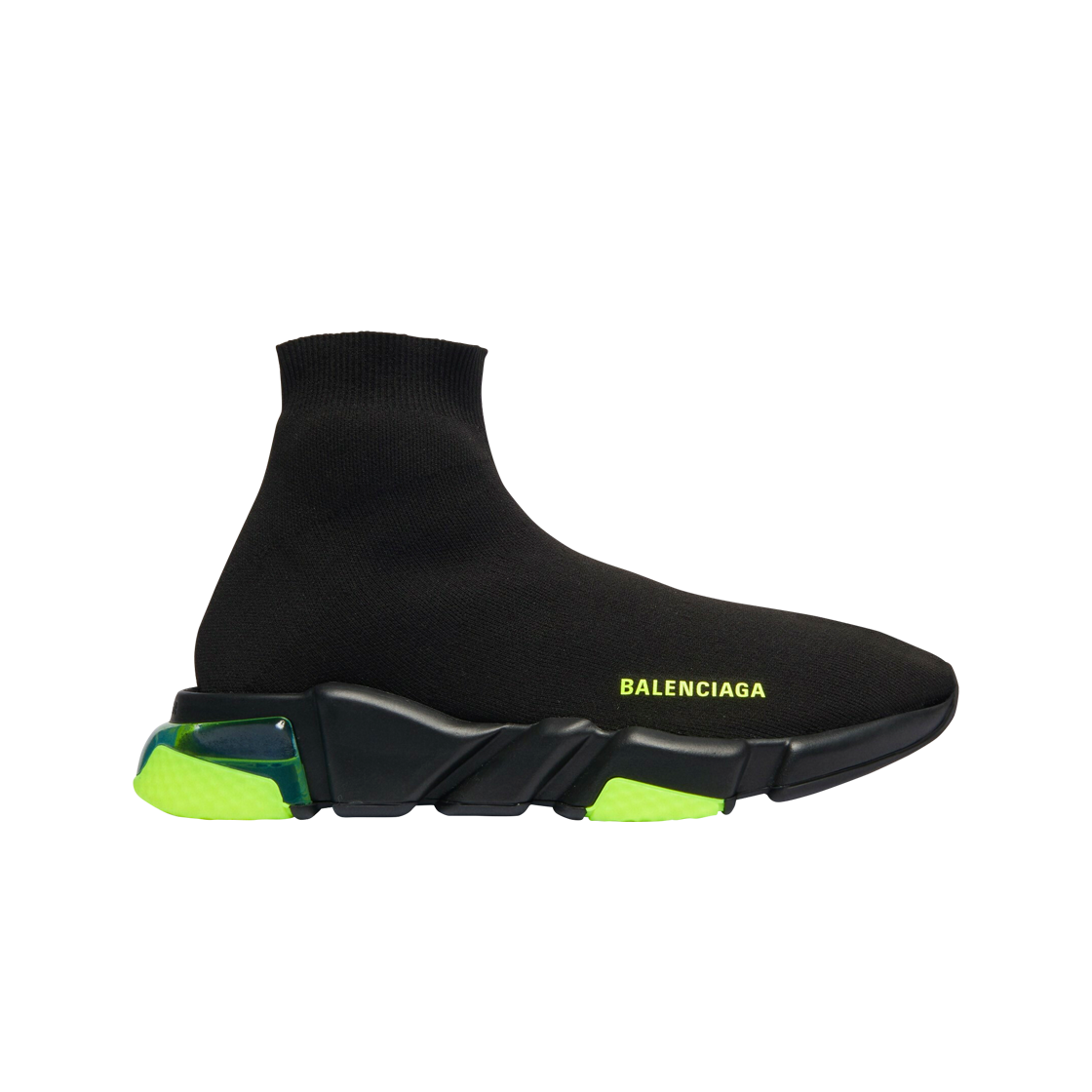 발렌시아가 스피드 트레이너 클리어 솔 블랙 옐로우 플루오(Balenciaga Speed Trainer Clear Sole Black Yellow Fluo) - 1