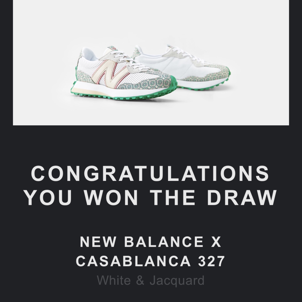 New Balance x Casablanca 327 Idealist Monogram White Green ์ฐฉ์ฉ ์คํ์ผ
