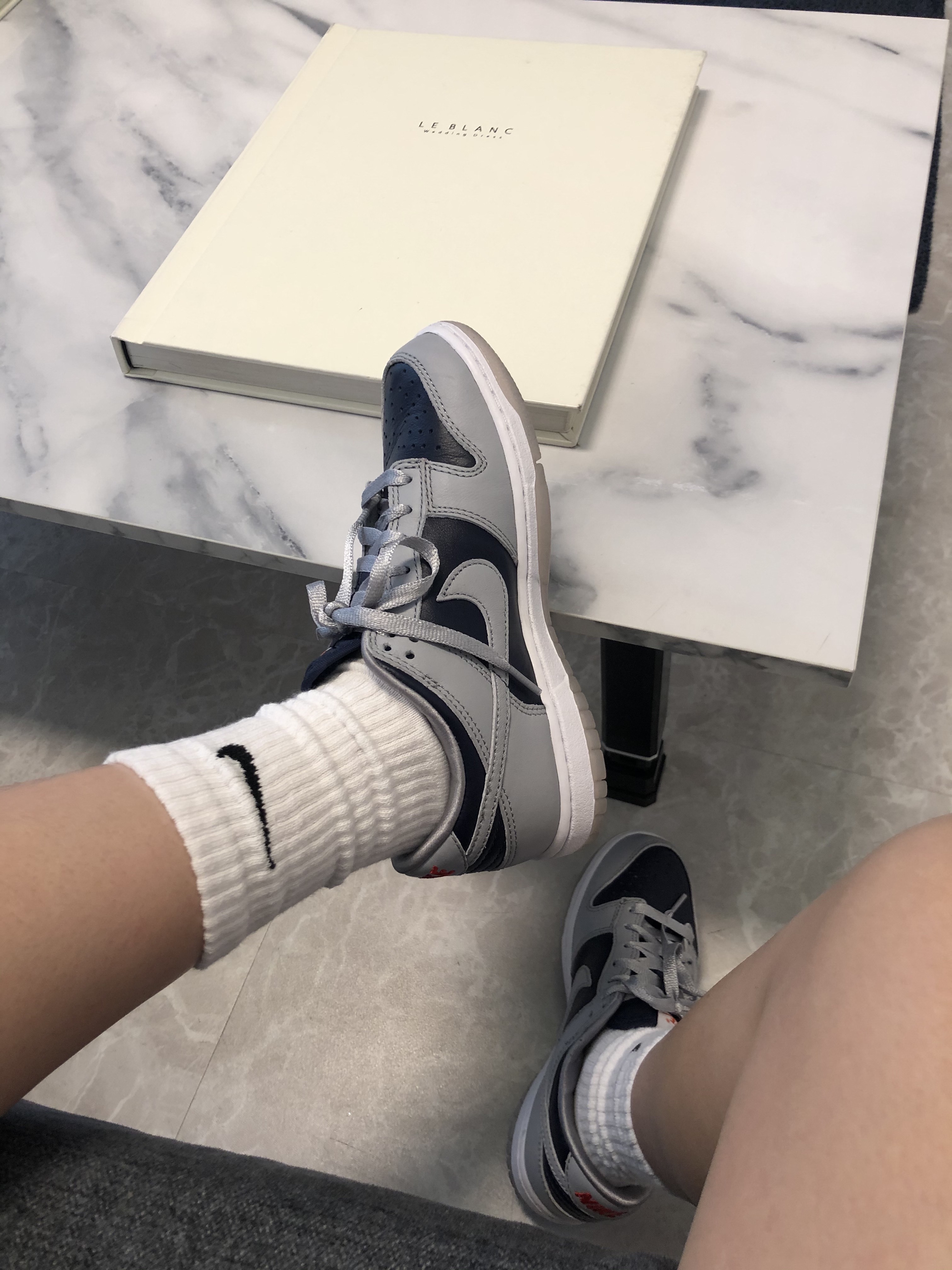(W) Nike Dunk Low SP College Navy 착용 스타일