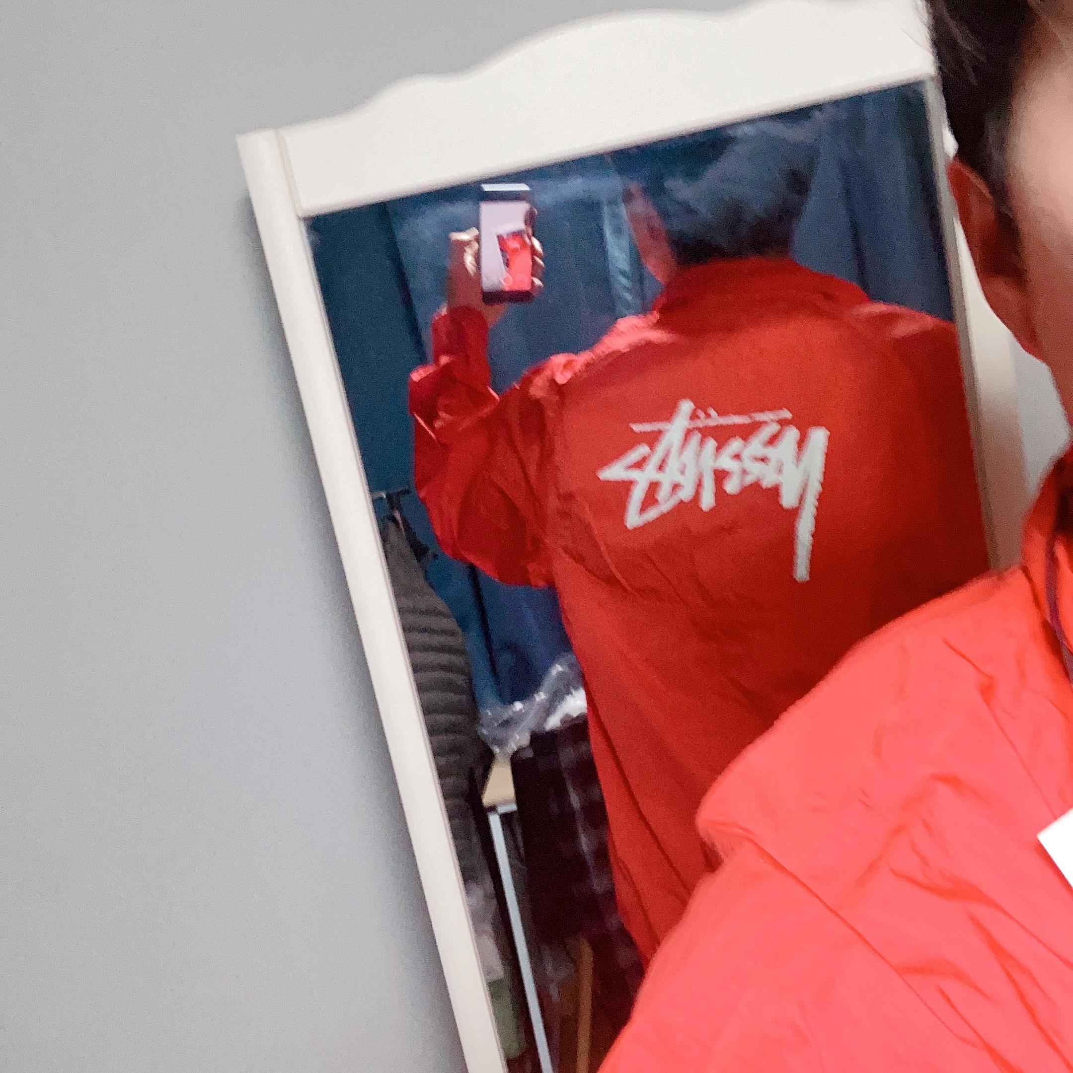 Nike x Stussy Windrunner Jacket Habanero Red, Supreme x The North Face Cargo Jacket Black - 20SS 착용 스타일 - 1