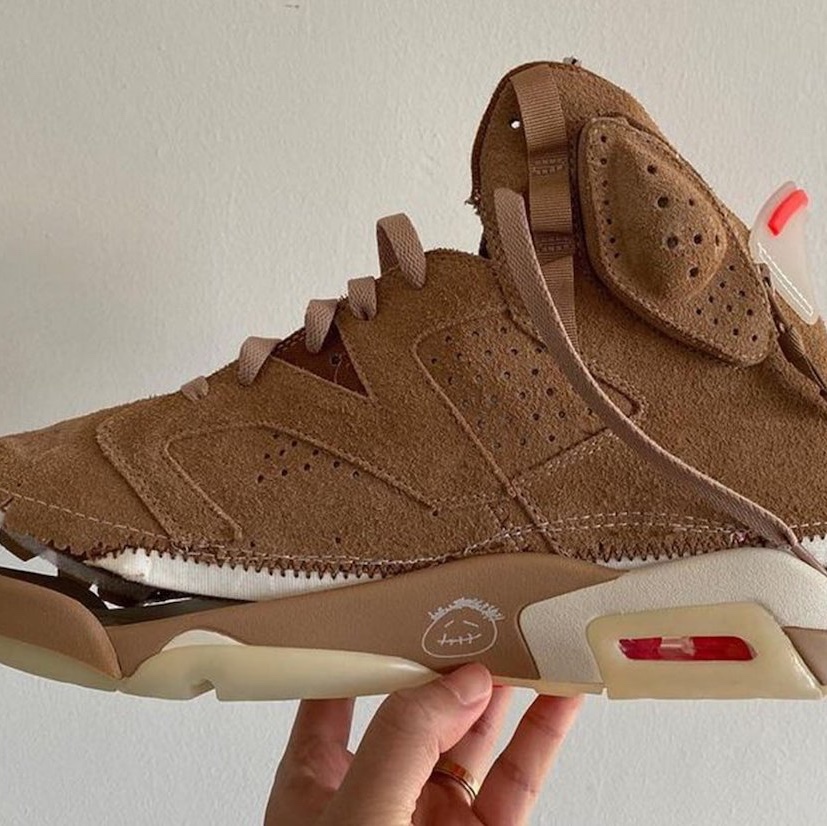Jordan 6 x Travis Scott Retro Olive, Jordan 6 x Travis Scott Retro SP British Khaki 착용 스타일 - 5